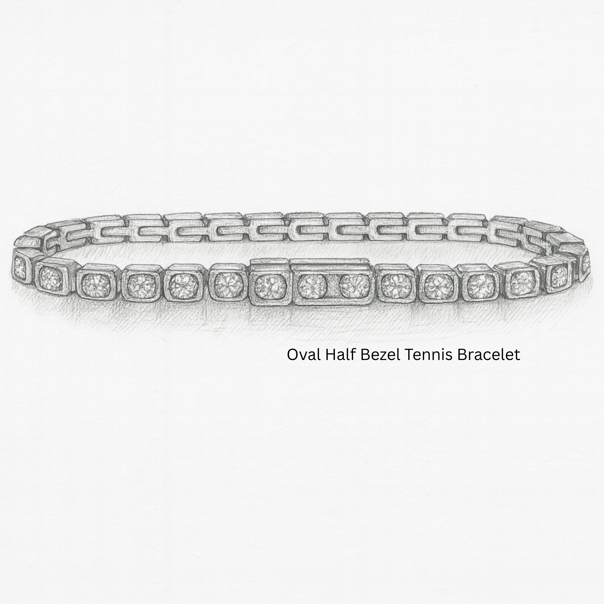 14K Gold Oval Cut Lab Grown Diamond Tennis Bracelet