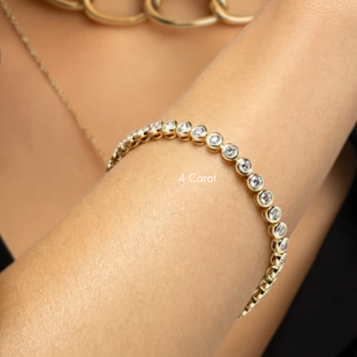  Diamond Bezel Set Tennis Bracelet 