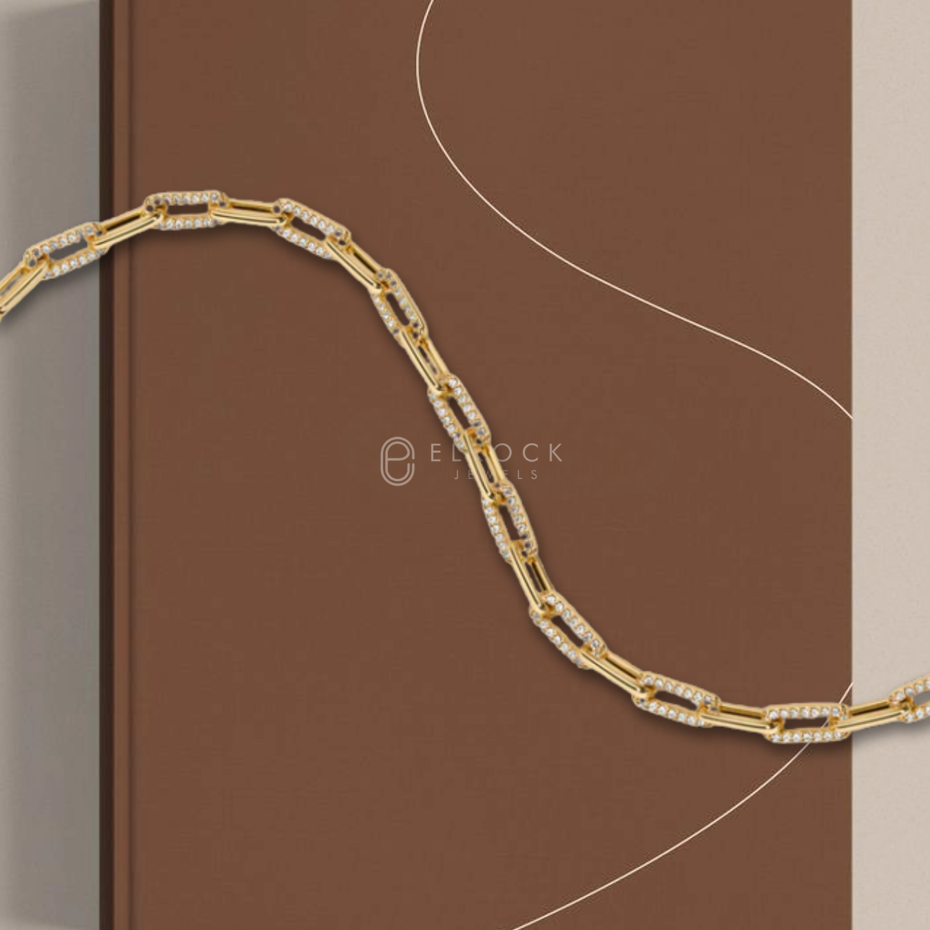  Paperclip Bracelet with Diamond Links