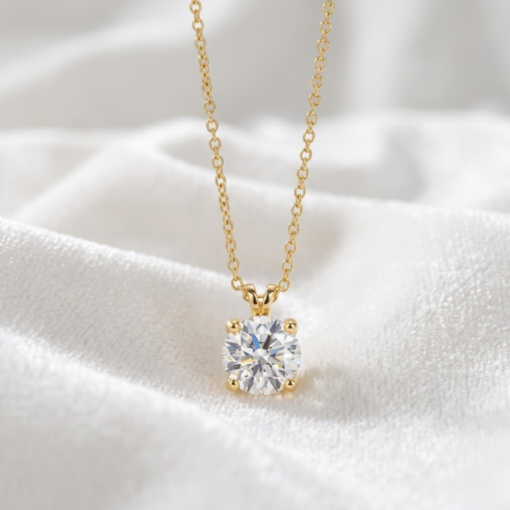 14K White Gold 1.70 Carat Solitaire Lab Grown Diamond Pendant Necklace