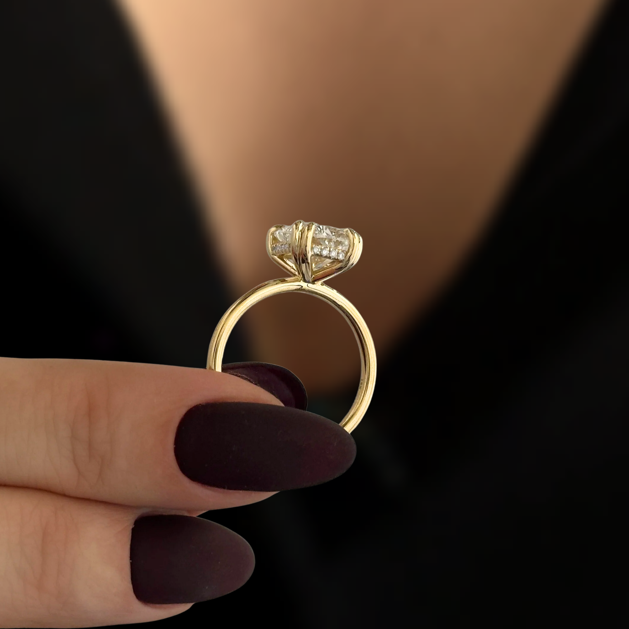 4 Carat Cushion Lab Grown Diamond 14K Gold Engagement Ring