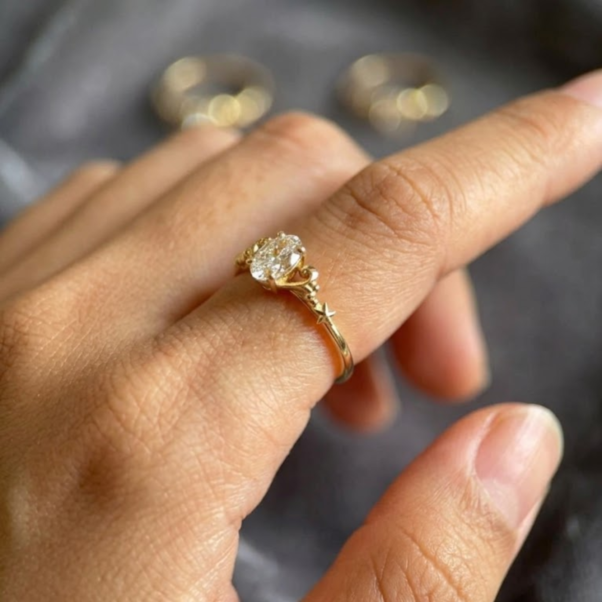 Oval Lab Grown Diamond Ring | 14K 18K Gold Venus Ring