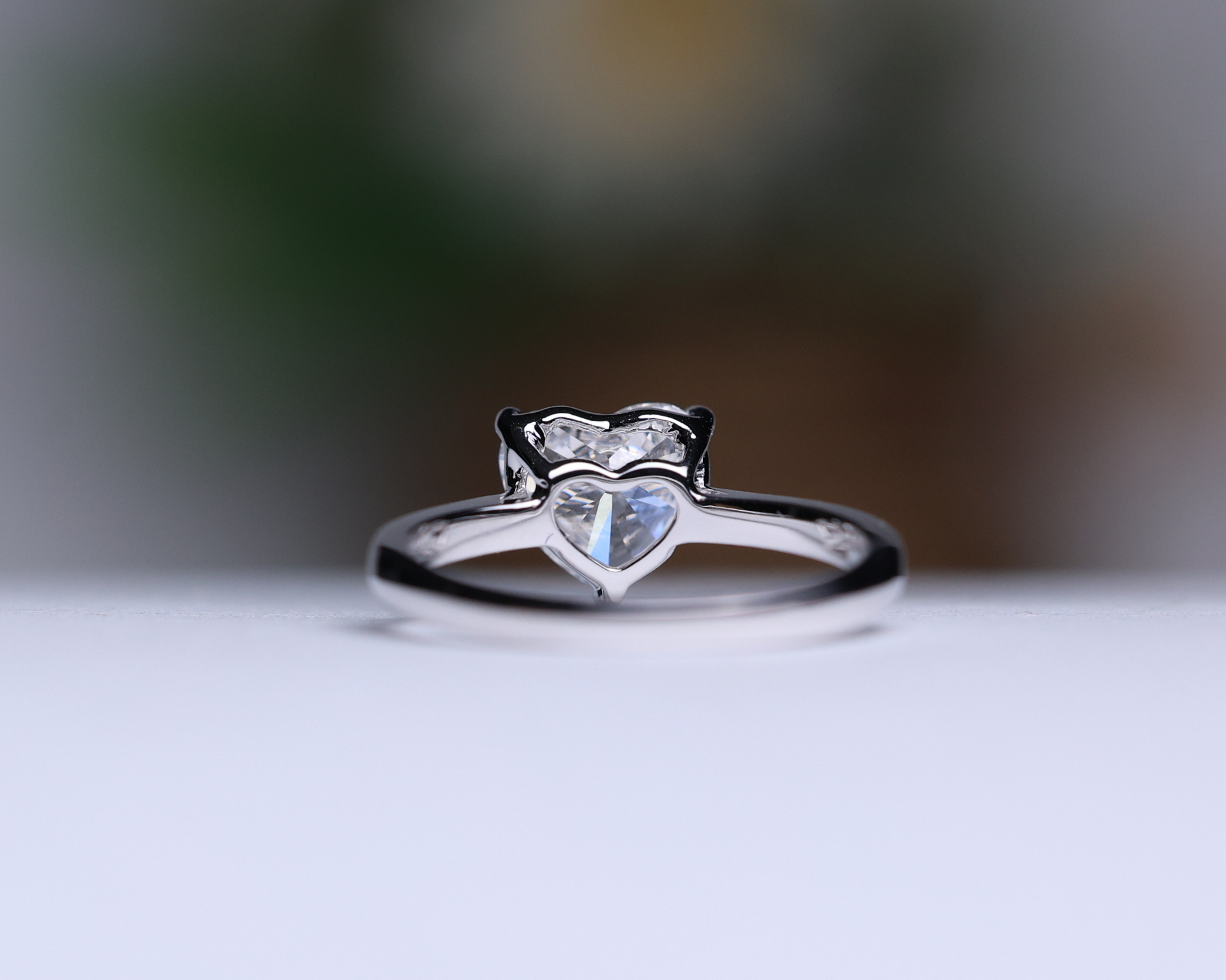 14K Gold Solitaire Heart Shaped Diamond Engagement Ring