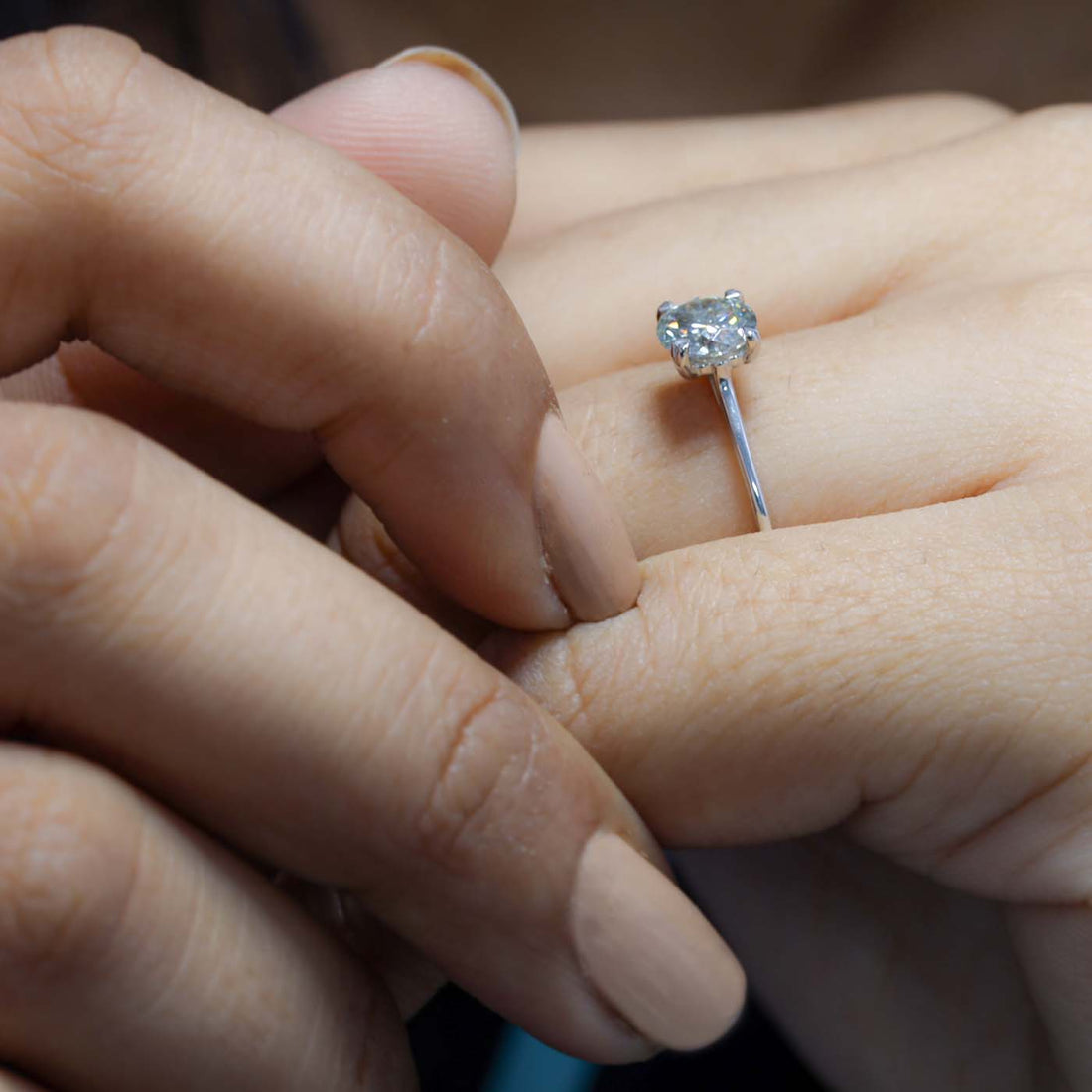 Round Cut Lab Grown Diamond Engagement Ring