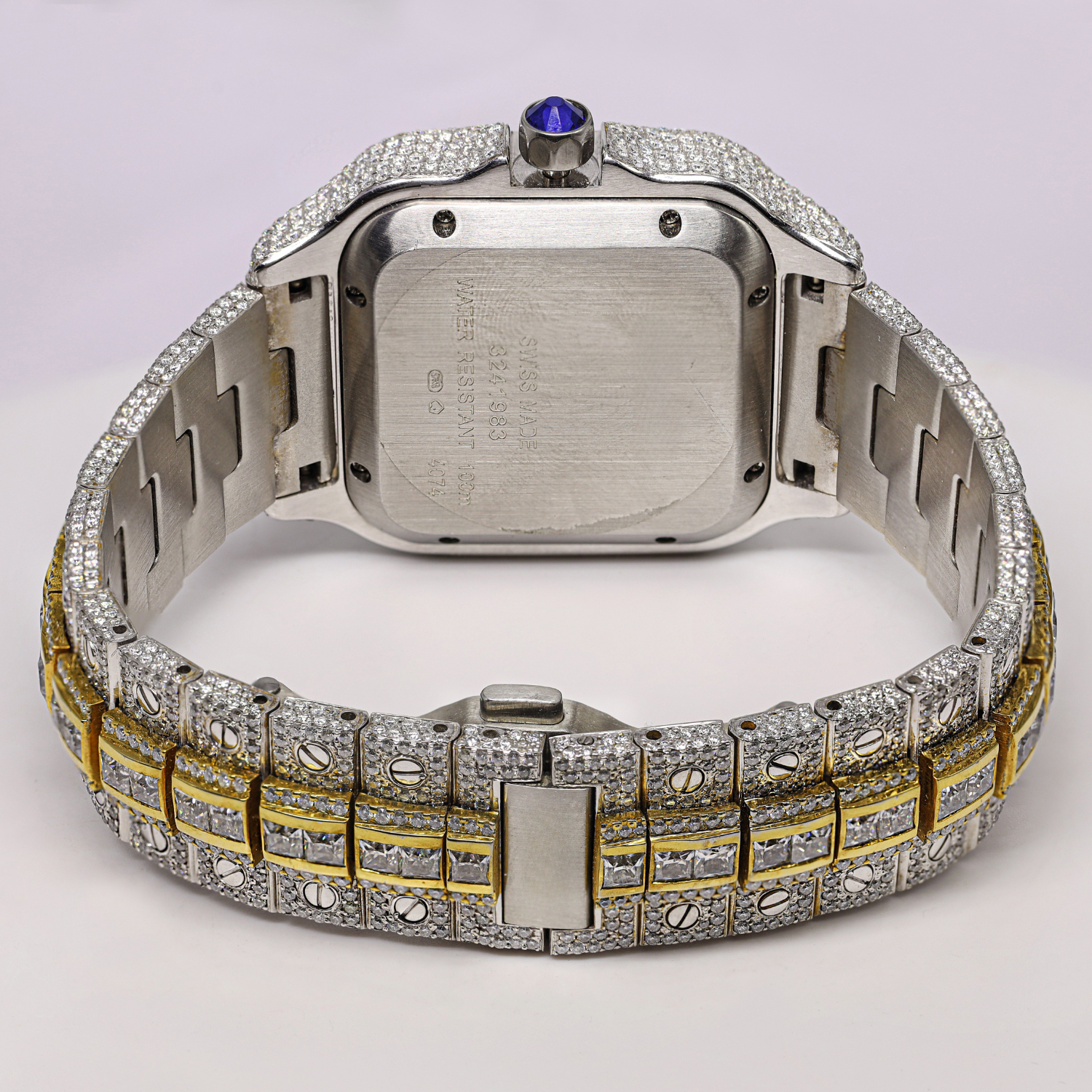 Classic Round, Baguette and Princess Iced Out Moissanite Automatic Watch For Men