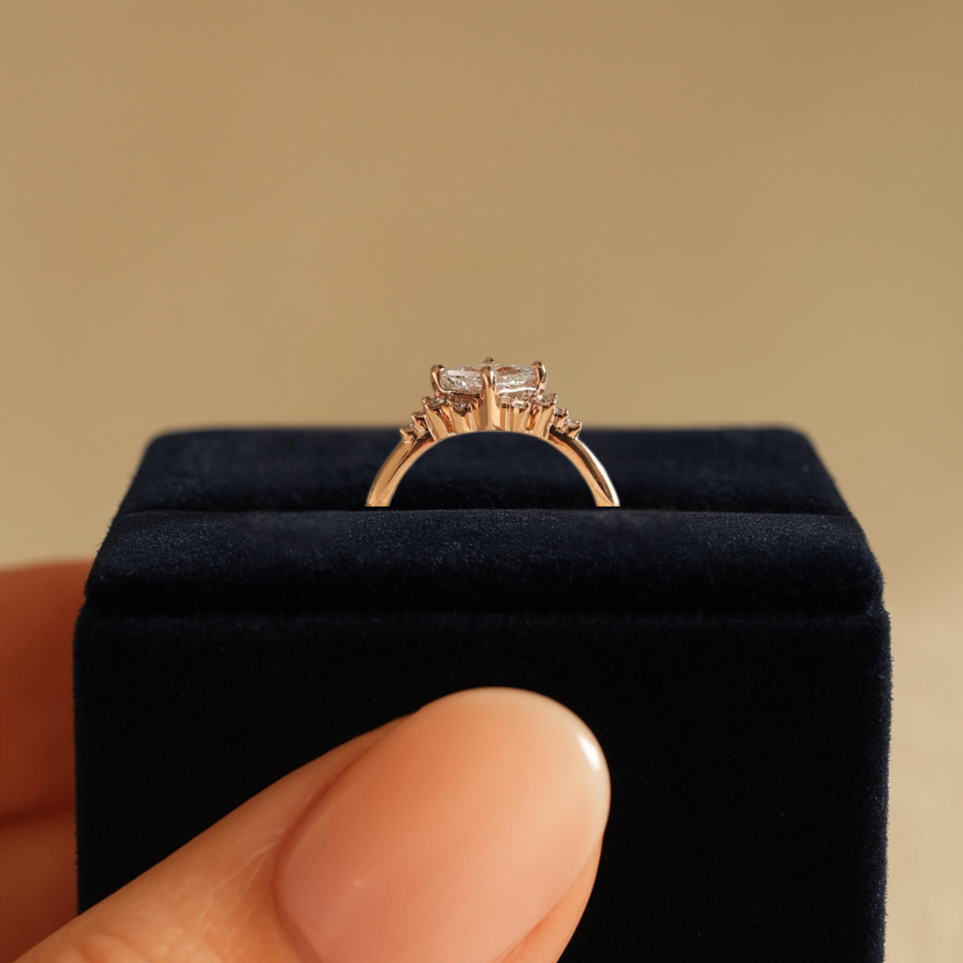 14K Gold 1.00 Carat Princess Cut Stylish Solitaire Engagement Ring