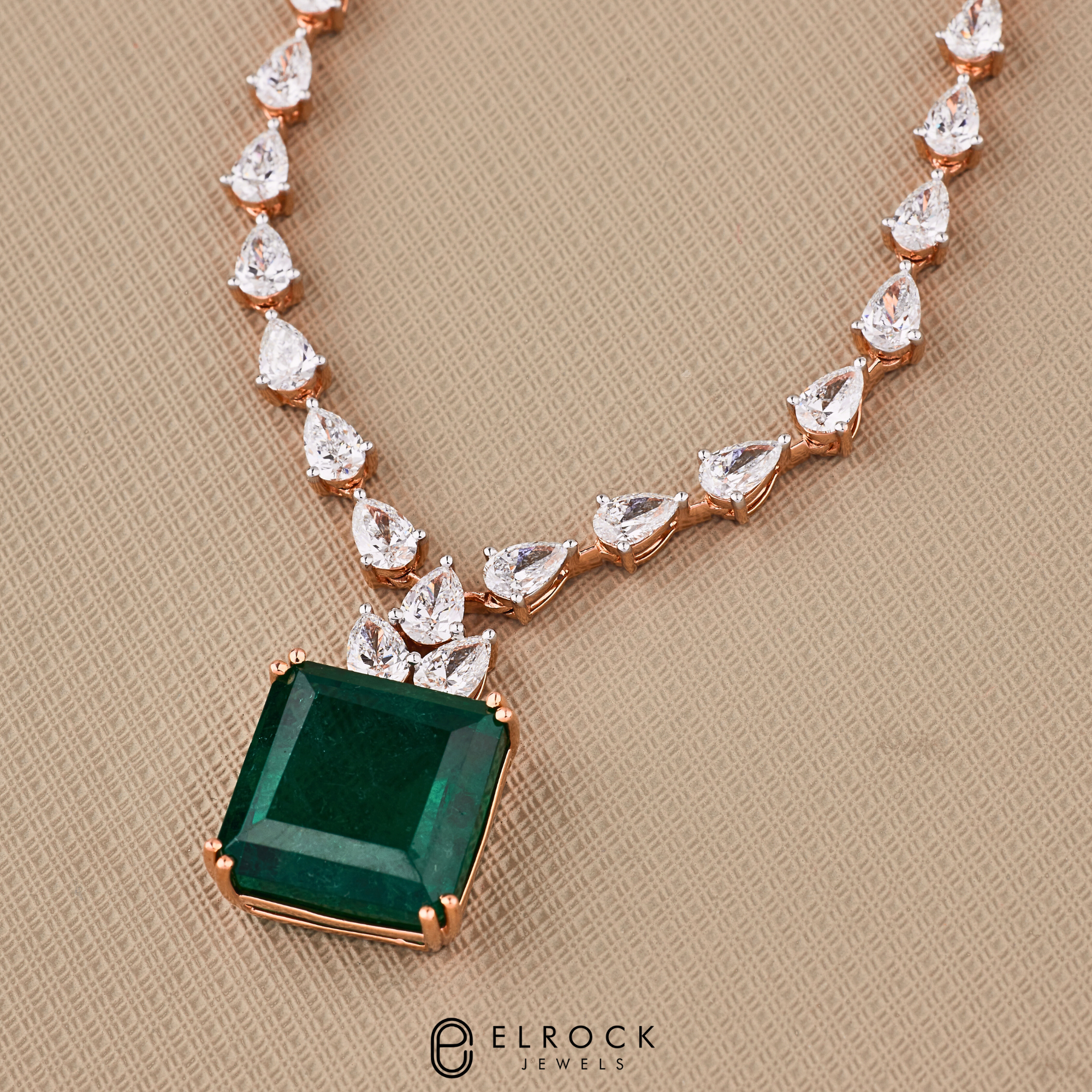 Emerald Necklace And Earrings Set
