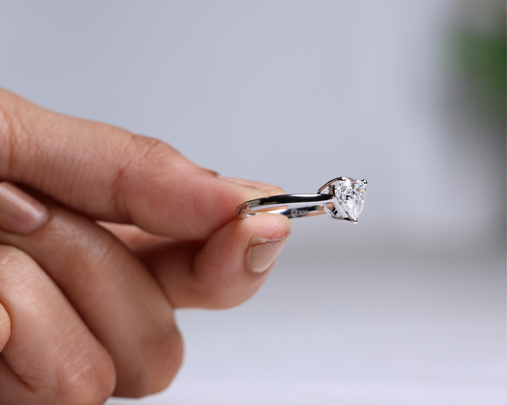 14K Gold Solitaire Heart Shaped Diamond Engagement Ring