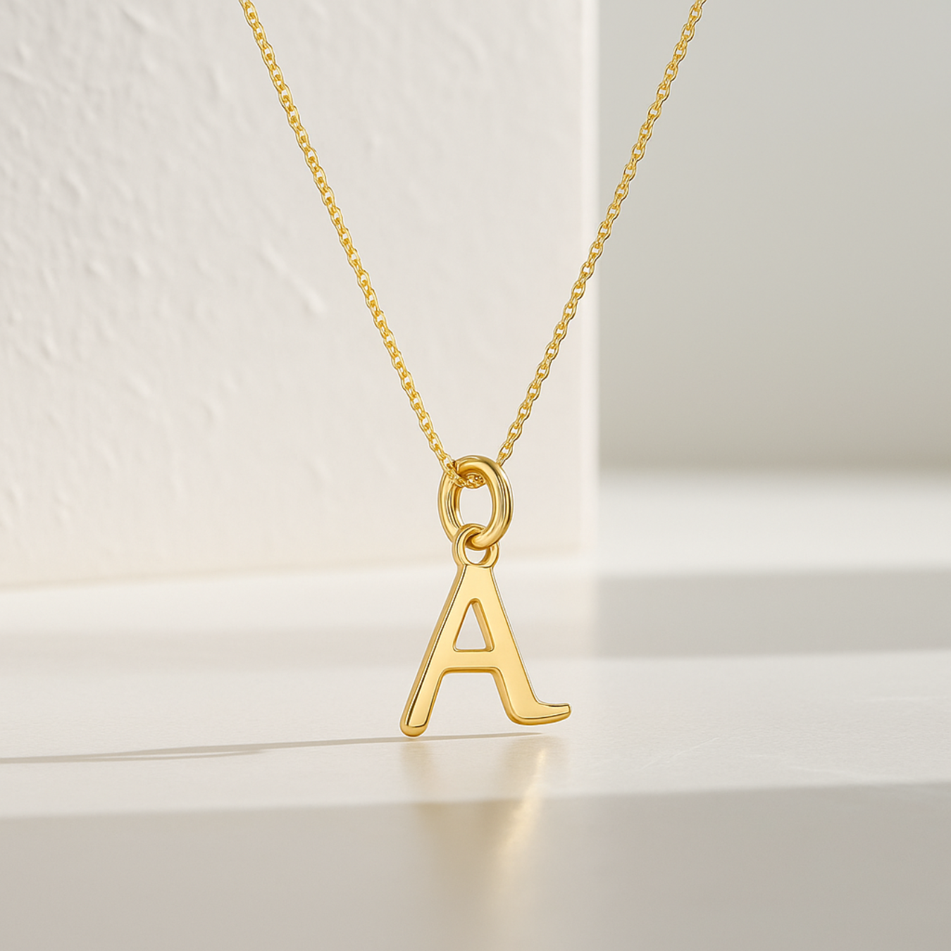  Gold Initial Necklace, Letter Necklace