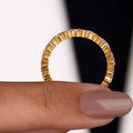 14K Solid White Gold Multi Shape Lab grown Diamond Full Eternity Wedding Band Ring For Her