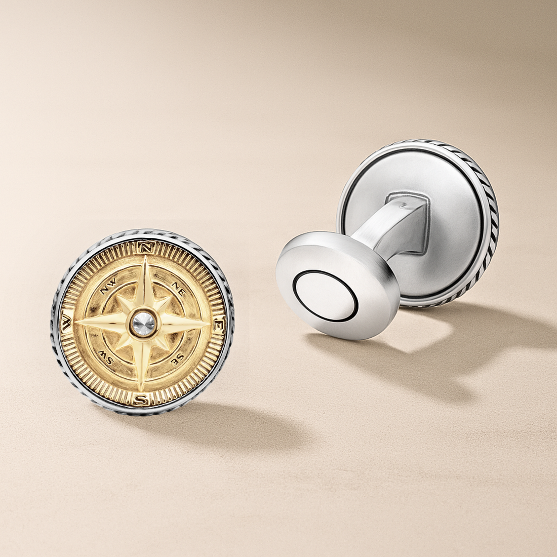 Men's Cufflink, 14k Gold Cufflinks, Round Halo Diamond Cufflinks For Men,Perfect Wedding or Anniversary Gift