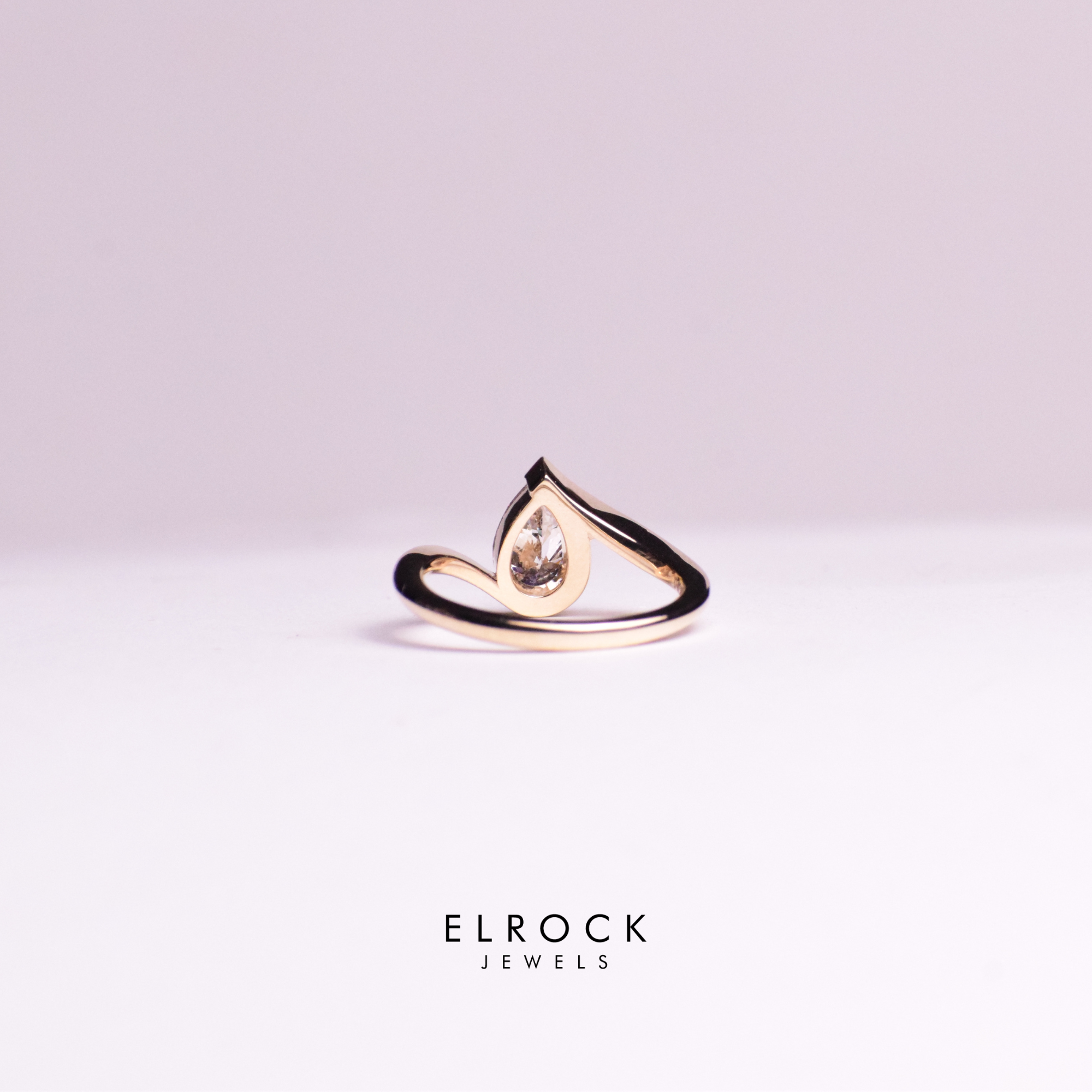 14K Gold Pear Cut Lab Grown Diamond Engagement Ring