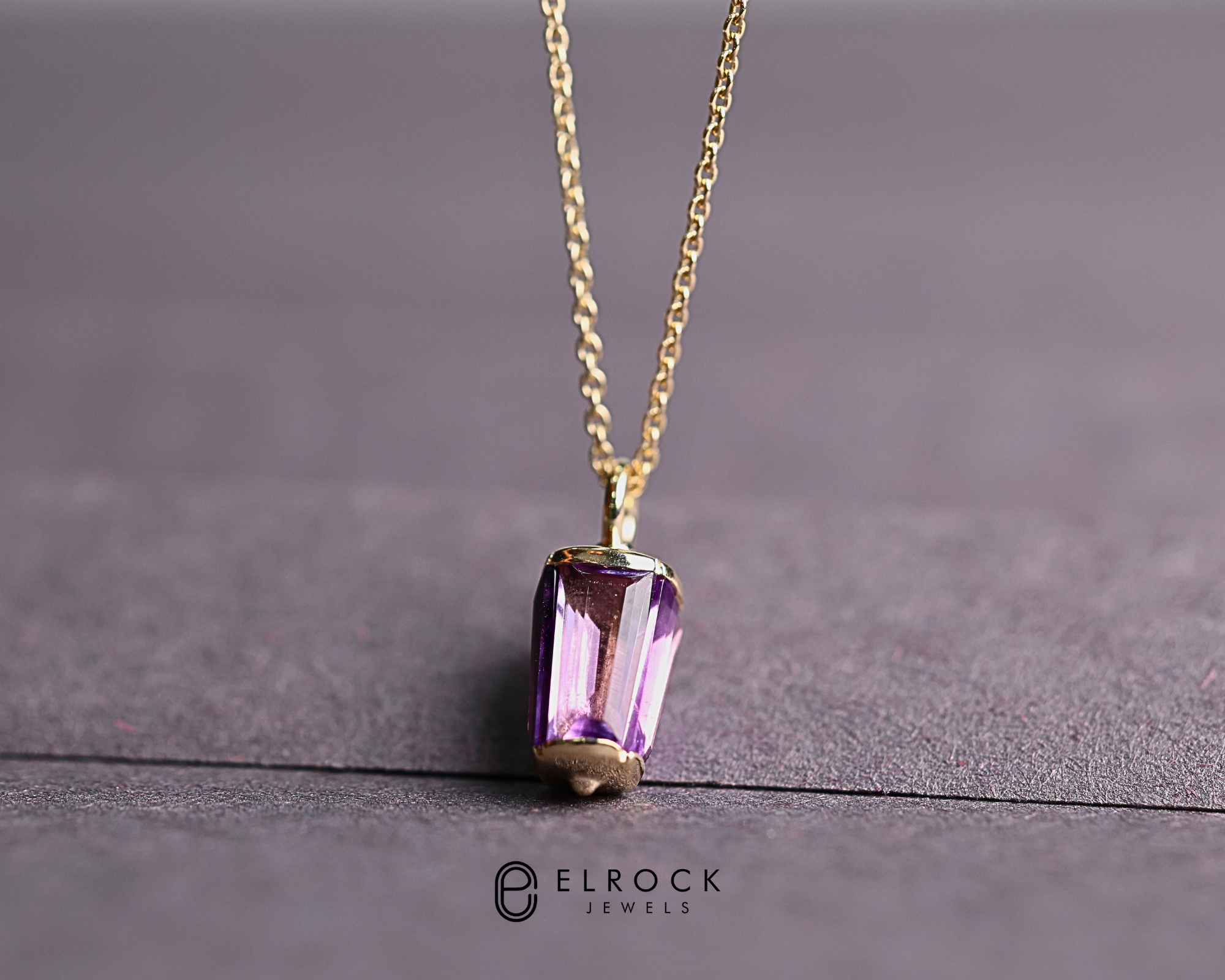 14K Gold Sapphire Pendant Dainty Lilac Sapphire Gemstone Pendant in Gold
