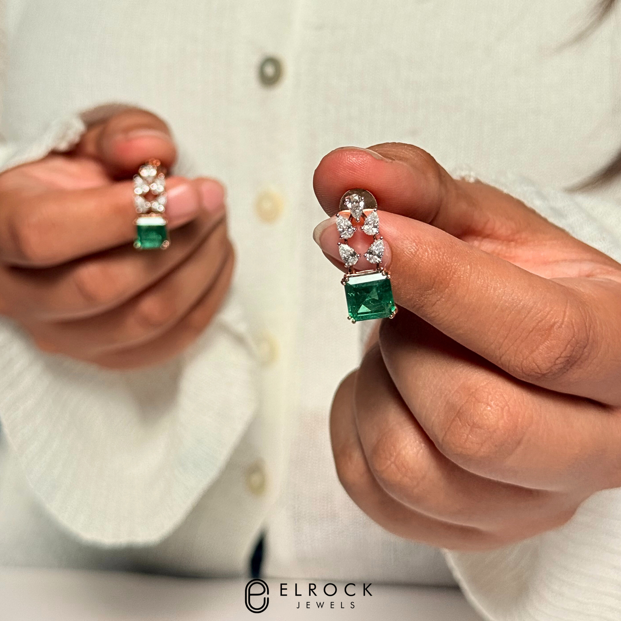 Emerald Necklace And Earrings Set