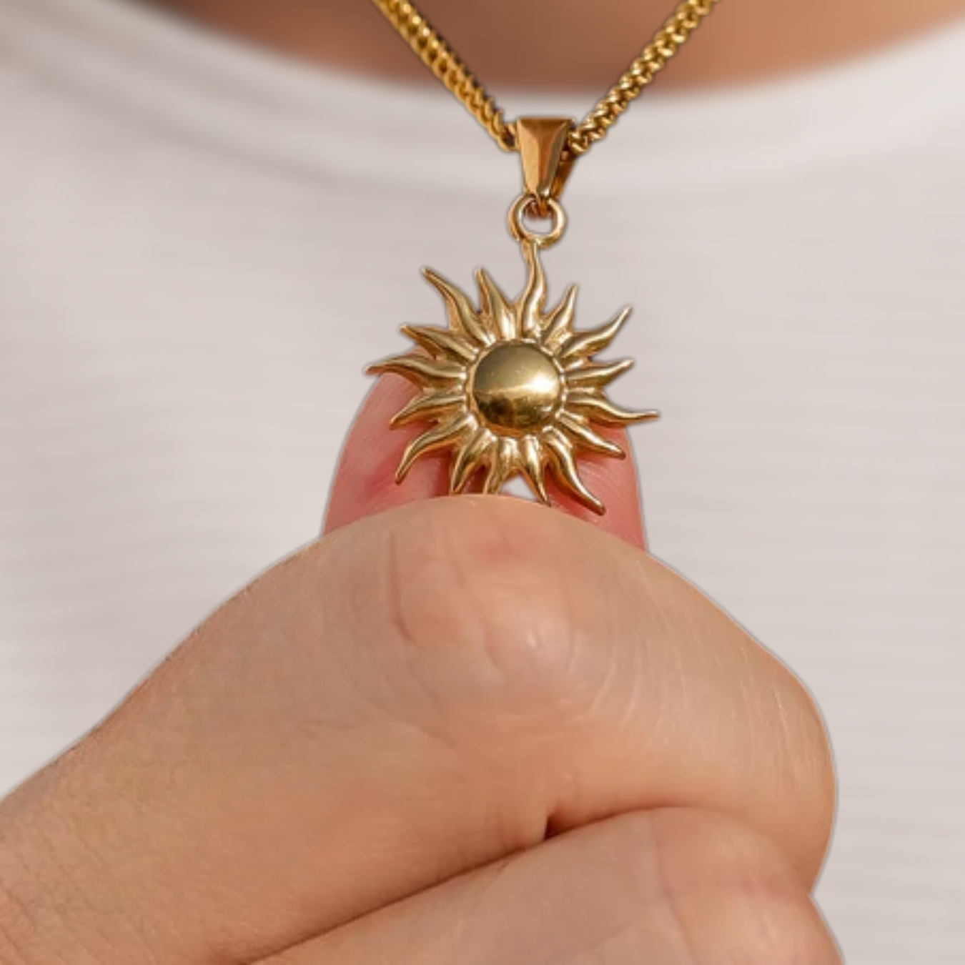 Gold Sun Pendant Necklace Mans Pendant