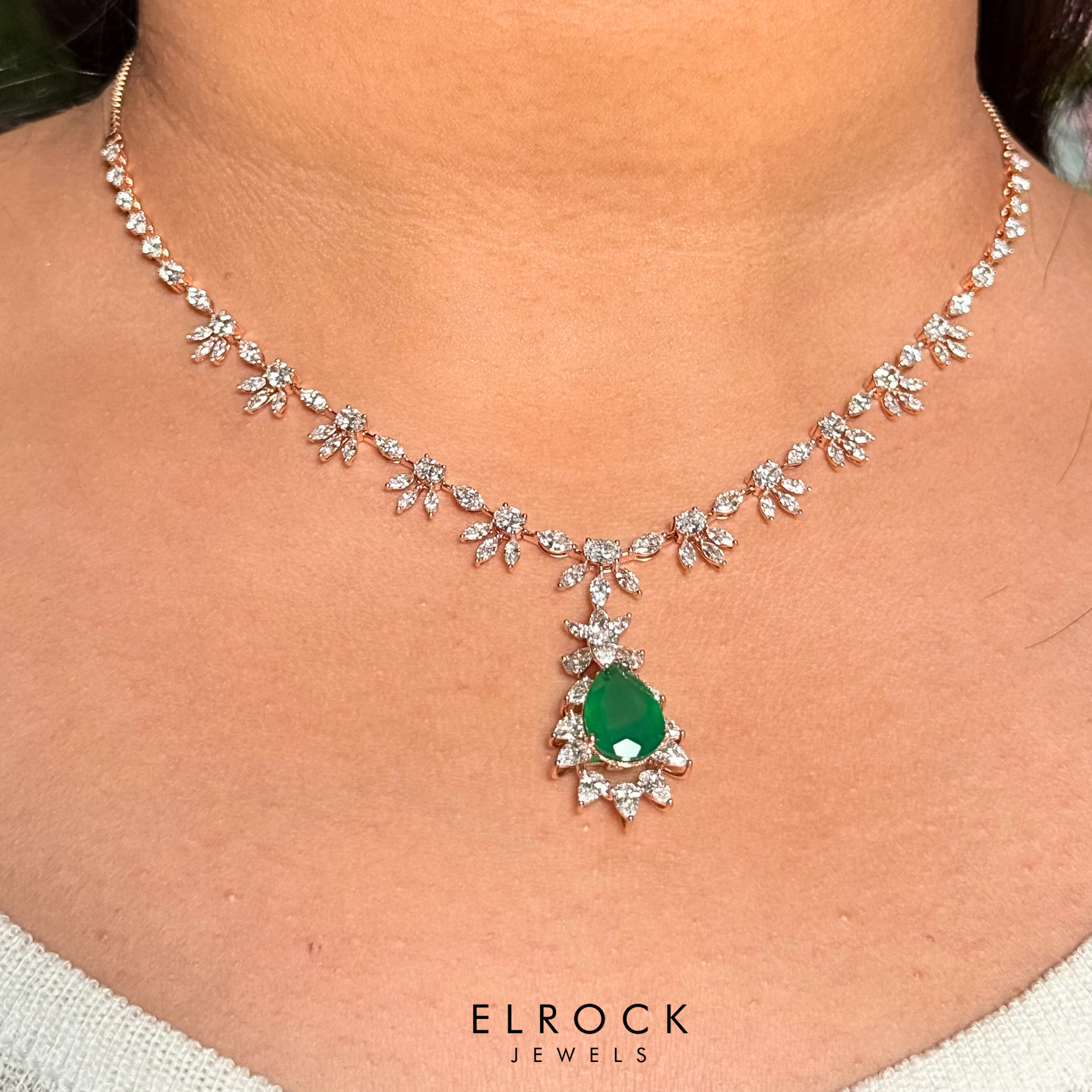 Tennis Necklace, Multi Shape Diamond Necklace With Earring Set