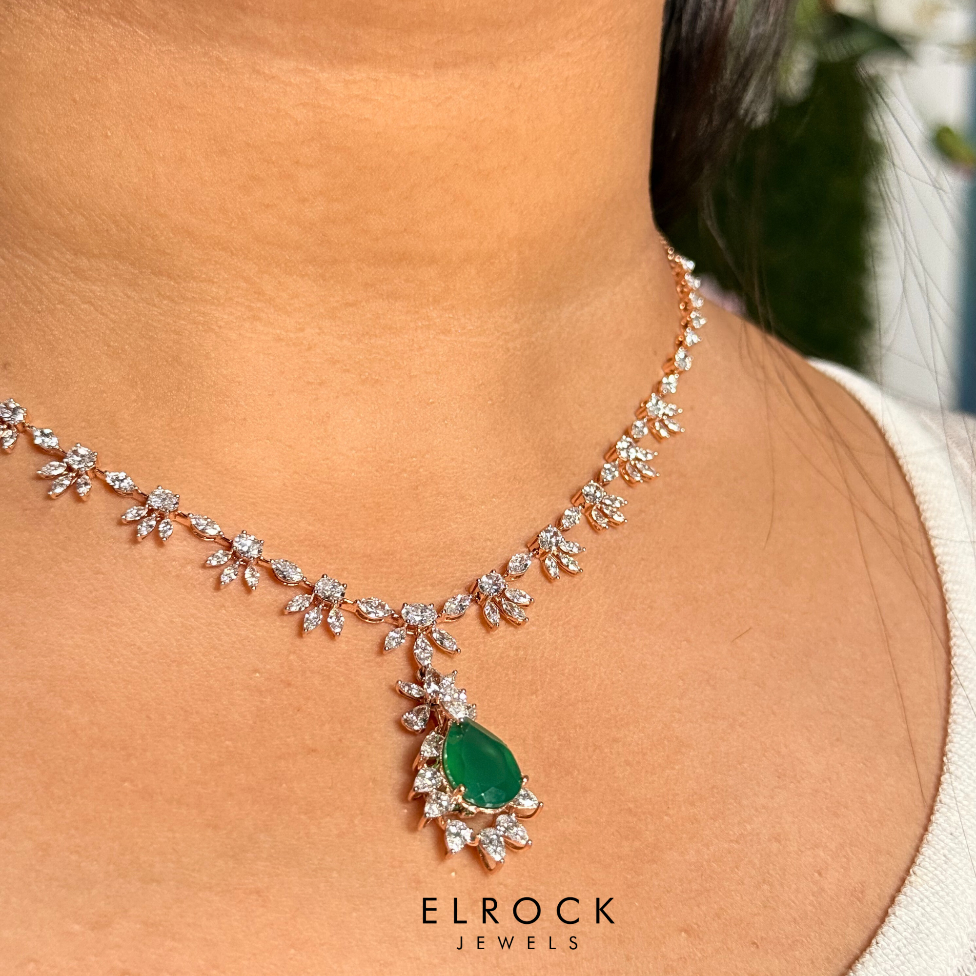 Tennis Necklace, Multi Shape Diamond Necklace With Earring Set