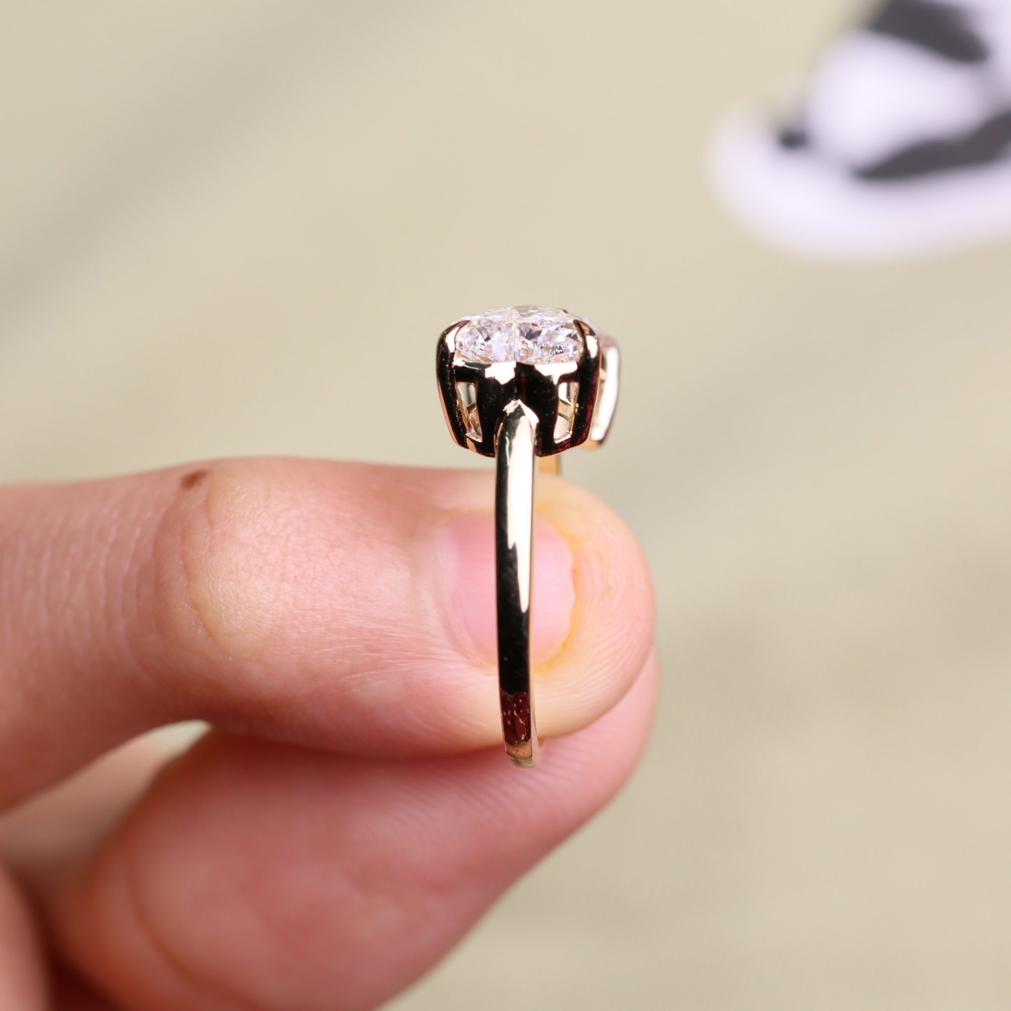14K Gold Amazing Bow Heart Shape Lab Grown Diamond Ring