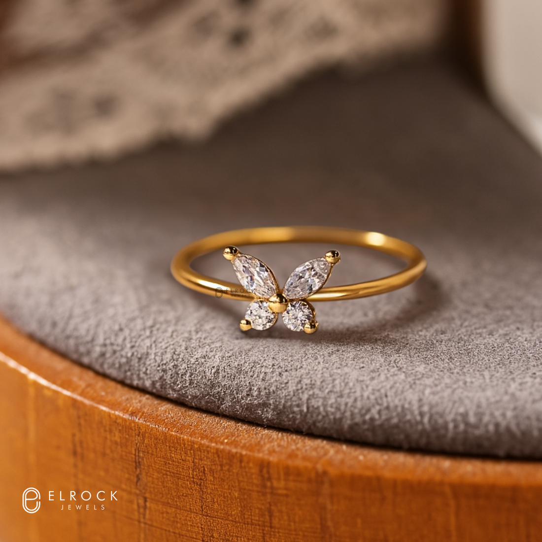 0.50 TCW  Dainty Butterfly Ring | Butterfly Jewelry