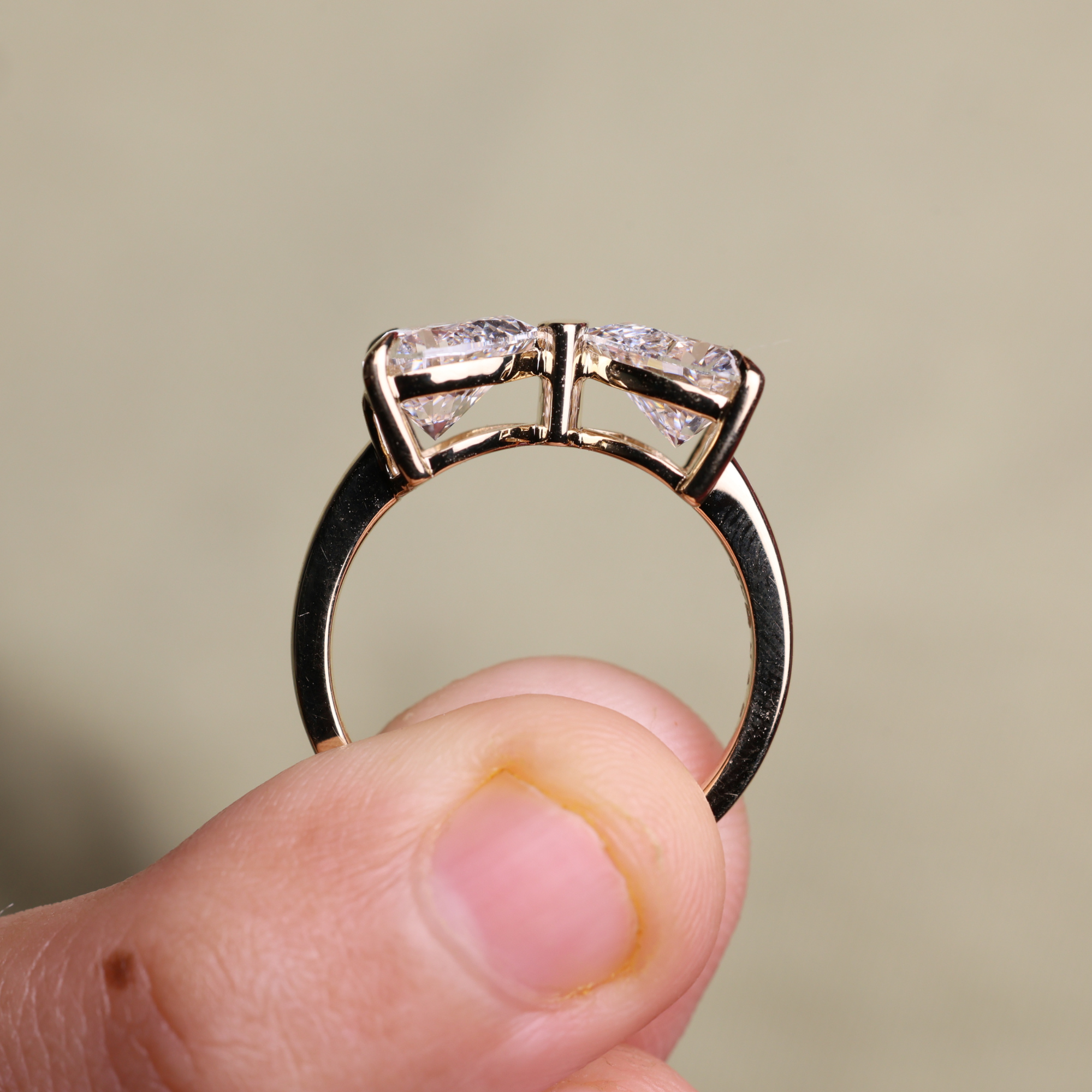 14K Gold Amazing Bow Heart Shape Lab Grown Diamond Ring