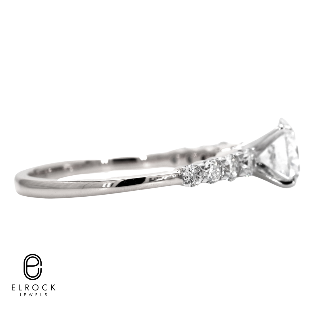 14K Elegant Lab Grown Diamond Promise Ring, Diamond Set in Claw Prongs