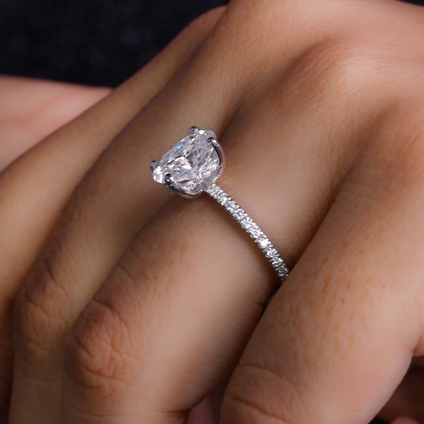 14K Gold Lab Diamond Engagement Ring