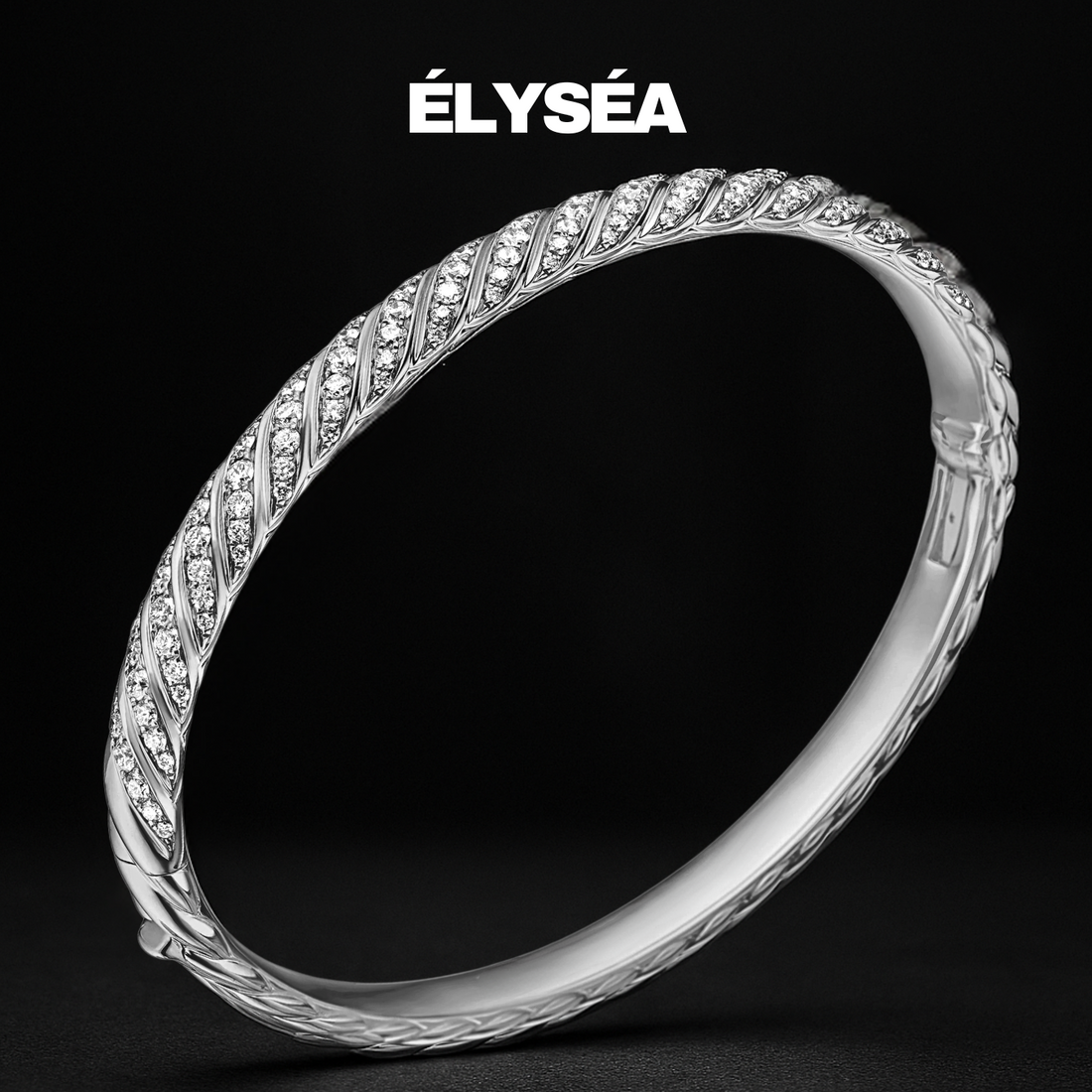 14K Gold Dainty Cable Bangle, Lab Grown Diamond Twisted Bangle, Gold Rope Stacking Hinged Bangle, Handmade Unique Anniversary Gift