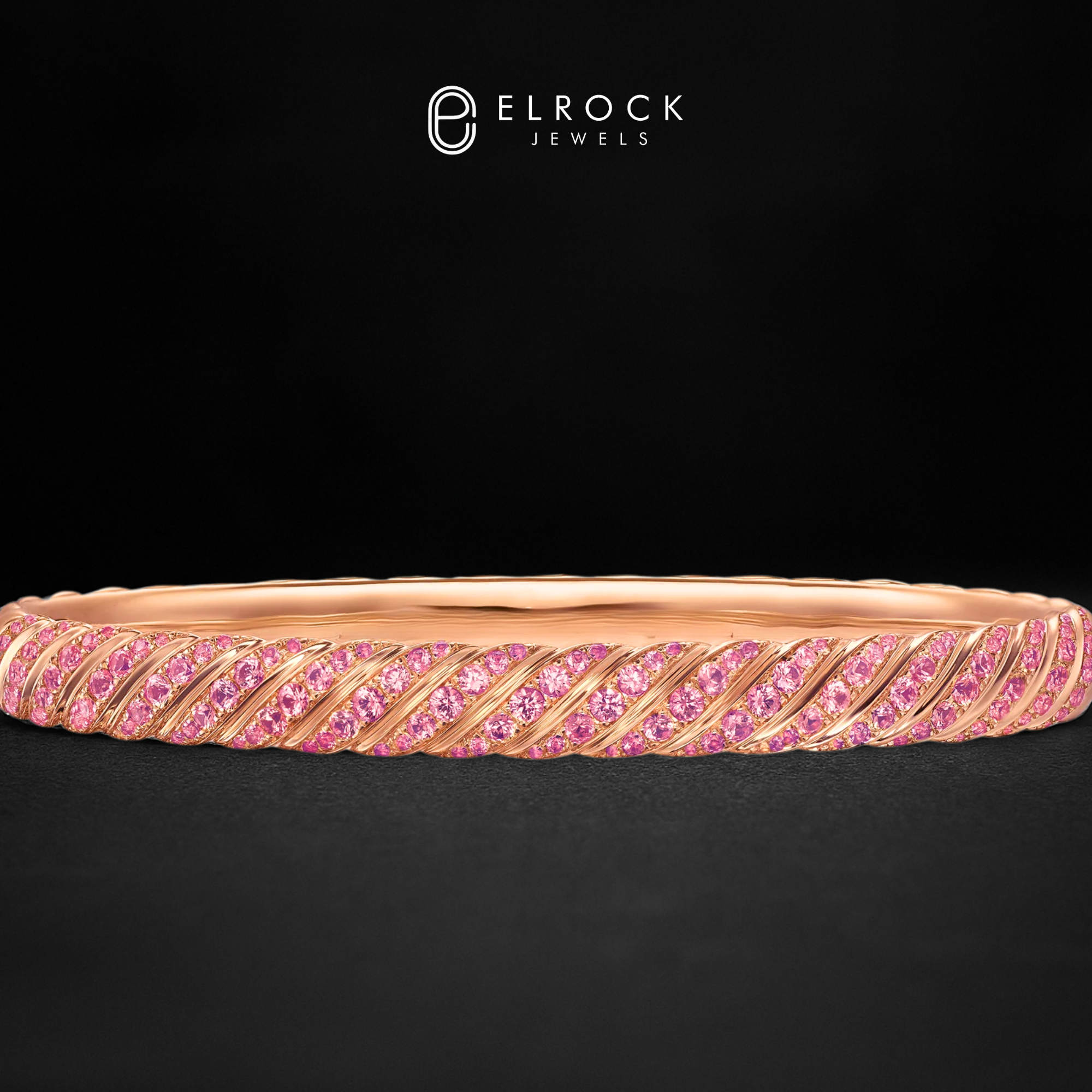 14K Gold Dainty Cable Bangle, Lab Grown Diamond Twisted Bangle