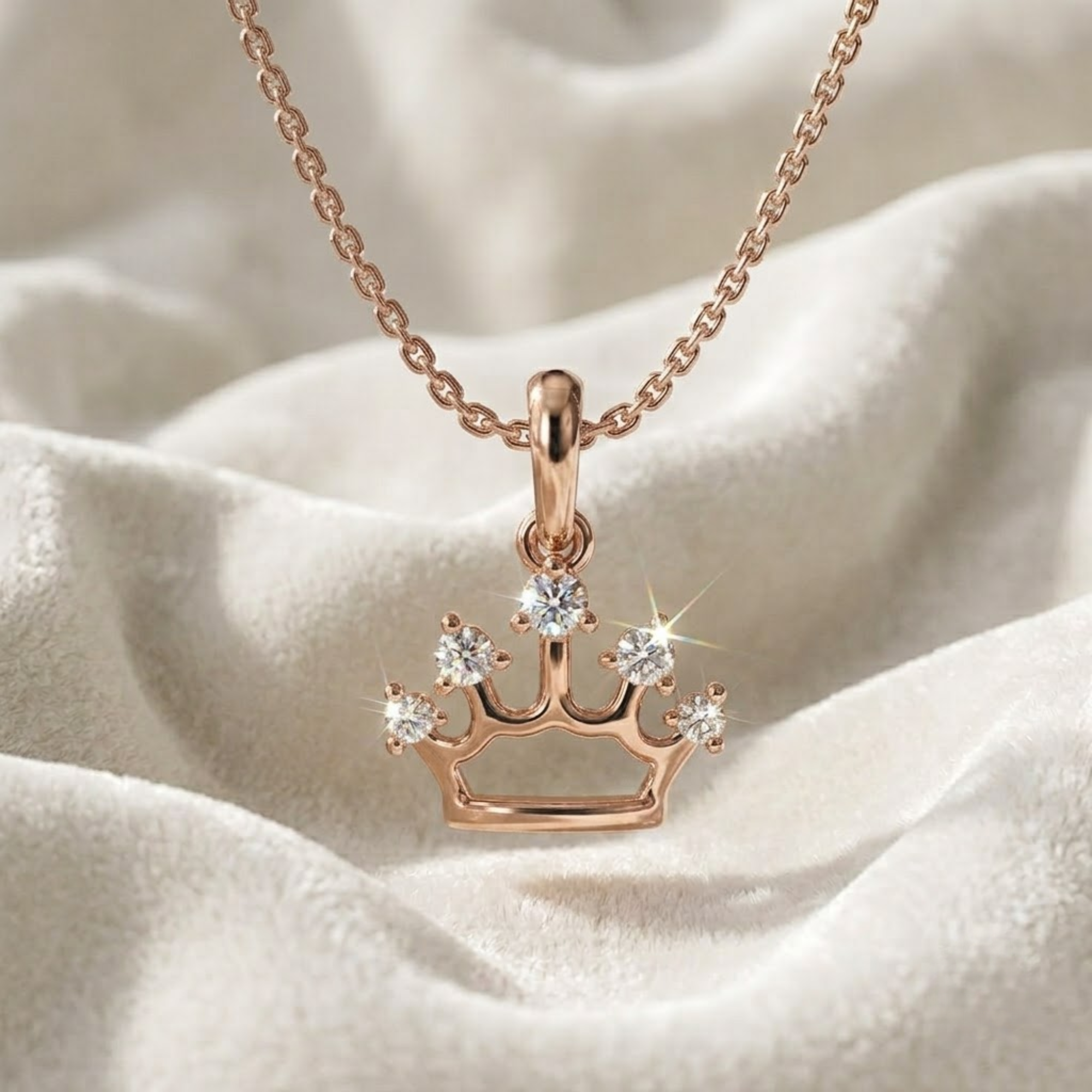 14K Women’s Crown Diamond Pendant