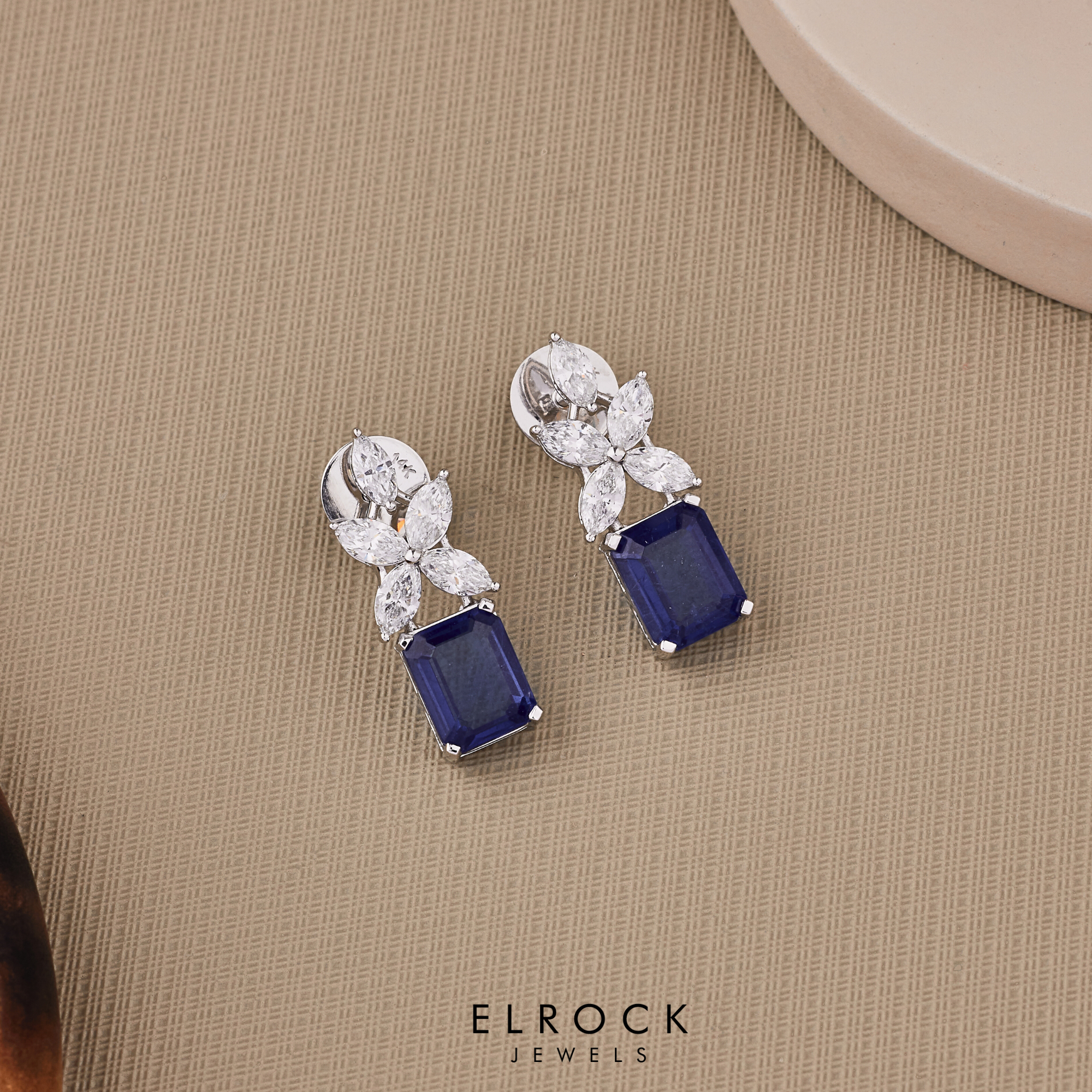  Emerald-Cut Blue Sapphire Lab Grown Diamond Tennis Necklace