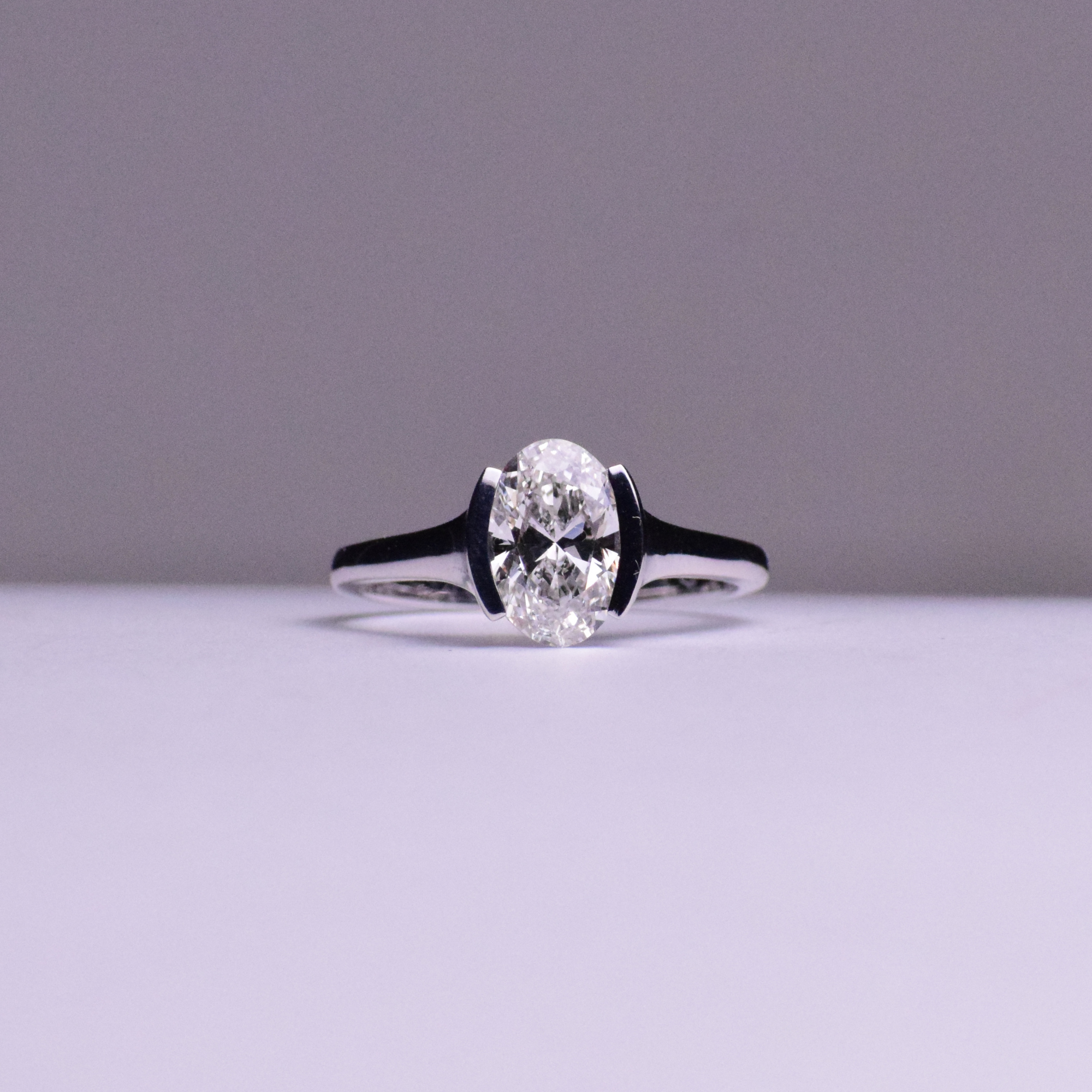 14k Gold Unique Oval Diamond Ring