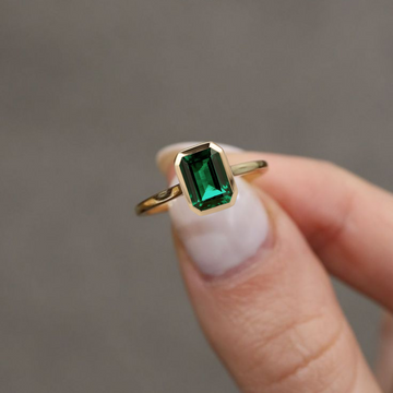 2 ct Vintage Emerald Engagement Ring | Unique Promise Ring For Women,14k solid gold
