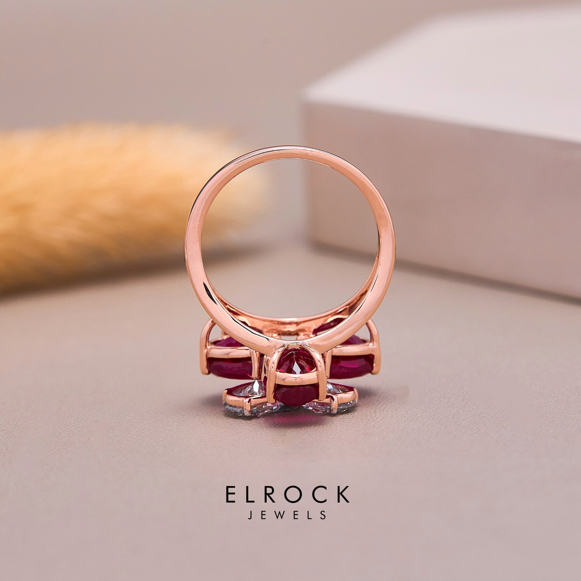 Ruby Ring, Oval Cut Ruby Ring with Oval Diamonds, 14k Solid Gold Ruby Birthstone Ring