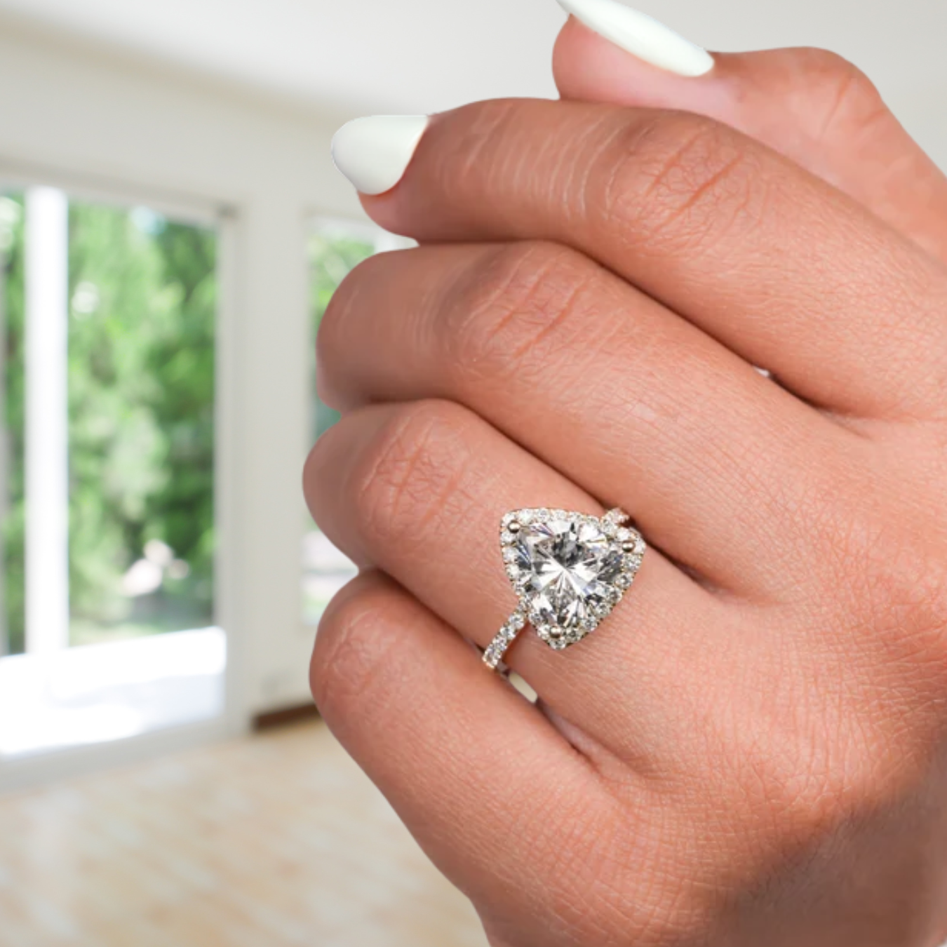 14K Gold 3.00Ct Trillion Cut Diamond Ring