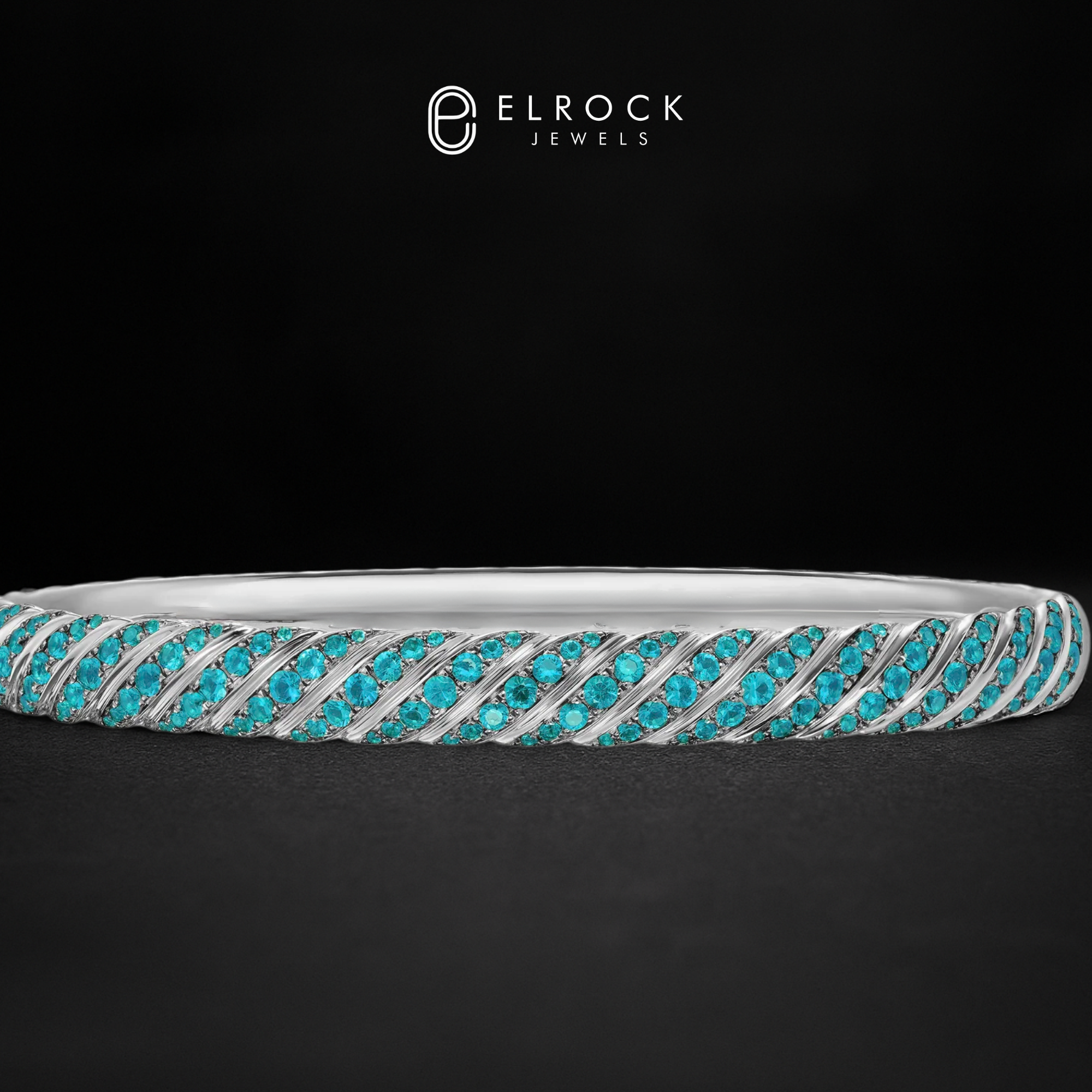 14K Gold Dainty Cable Bangle, Lab Grown Diamond Twisted Bangle