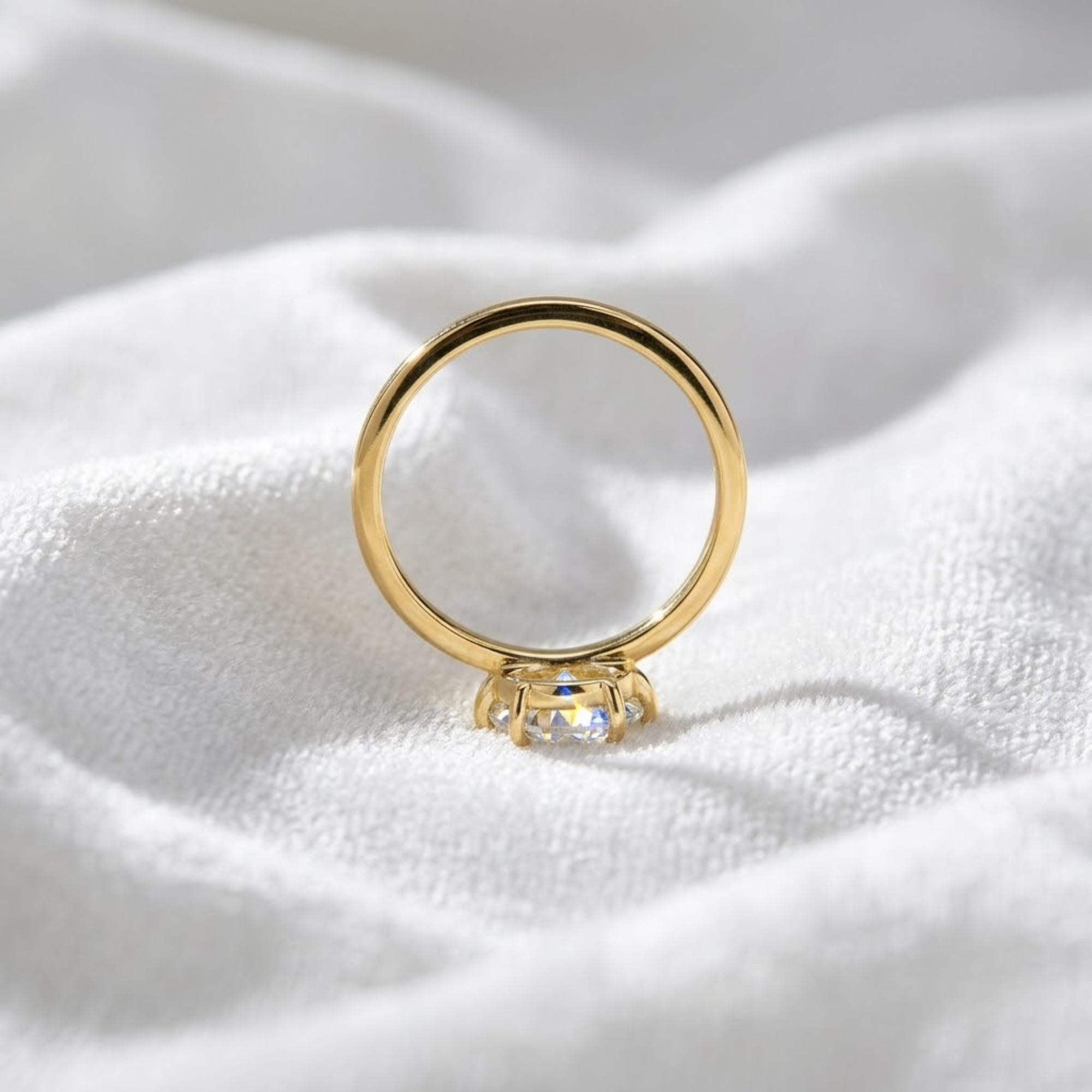 14K Gold Marquise Cut Diamond Solitaire Engagement Ring