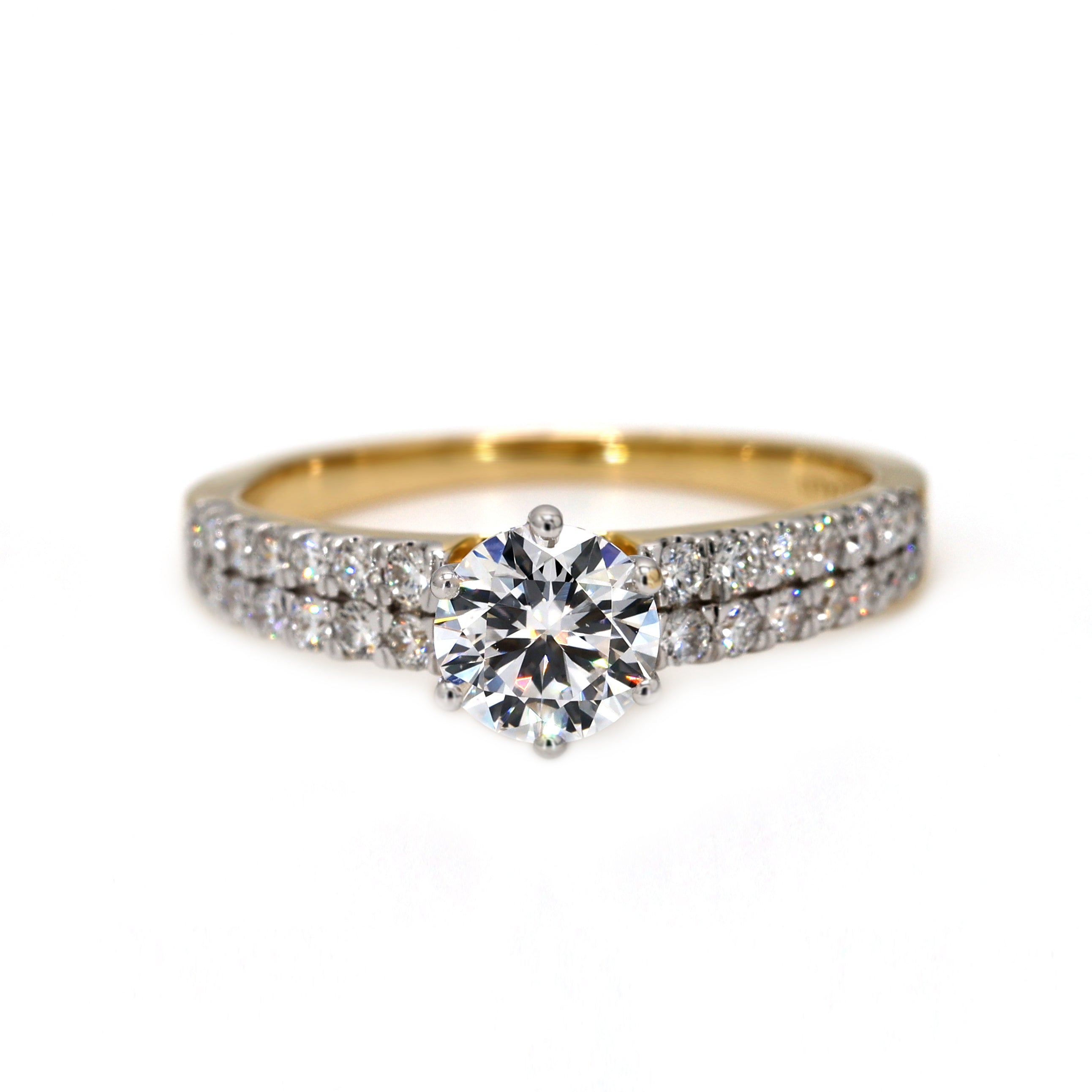 14K Gold 1.06 Carat Round Cut Lab Grown Diamond Solitaire Engagement Ring