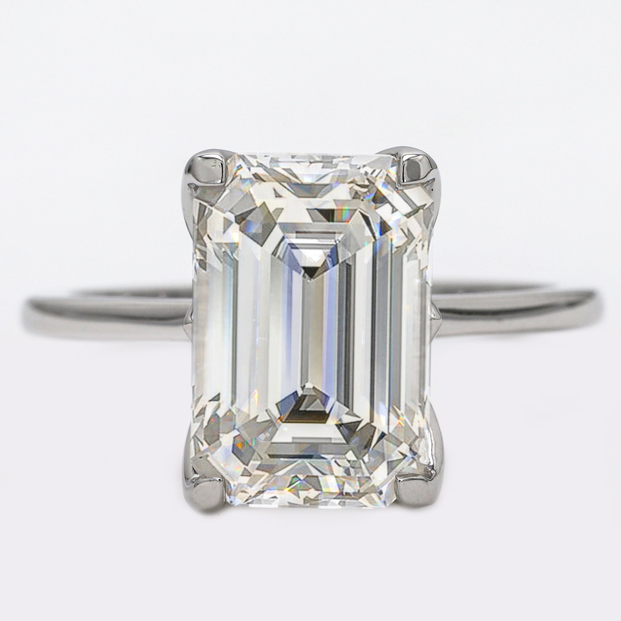 Diamond Solitaire Engagement Ring IGI CERTIFIED Emerald Cut 3 Carat Lab Grown Solid 14K Gold Women Jewelry