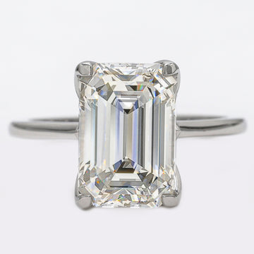Diamond Solitaire Engagement Ring IGI CERTIFIED Emerald Cut 3 Carat Lab Grown Solid 14K Gold Women Jewelry