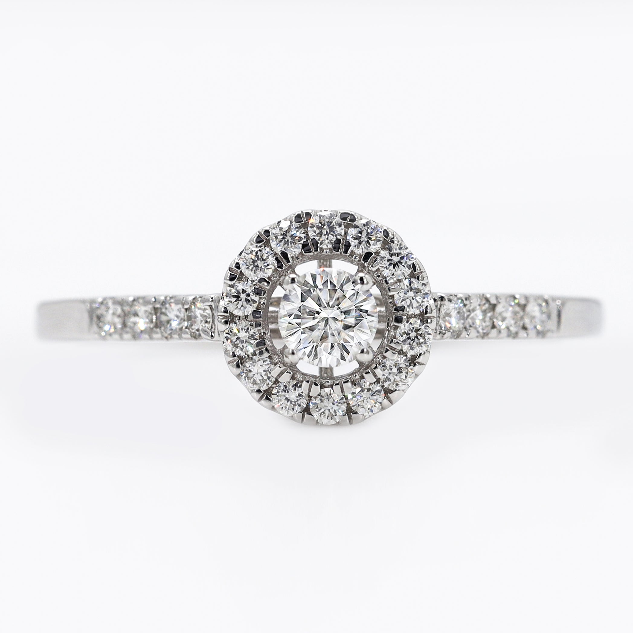 14K Gold Round Brilliant Cut Lab Created Diamond Ring