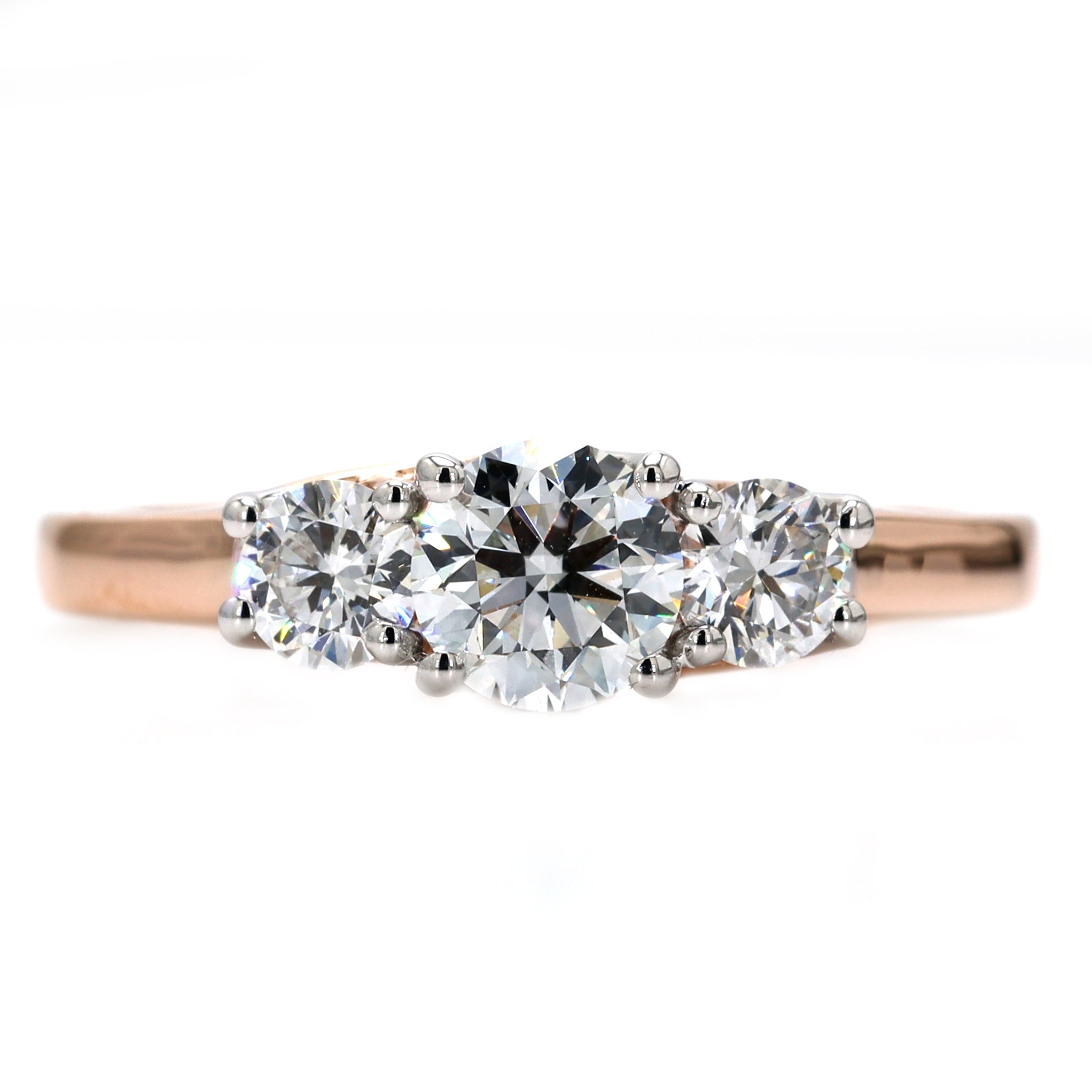 14K Gold 3 Stone Lab Grown Diamond Ring