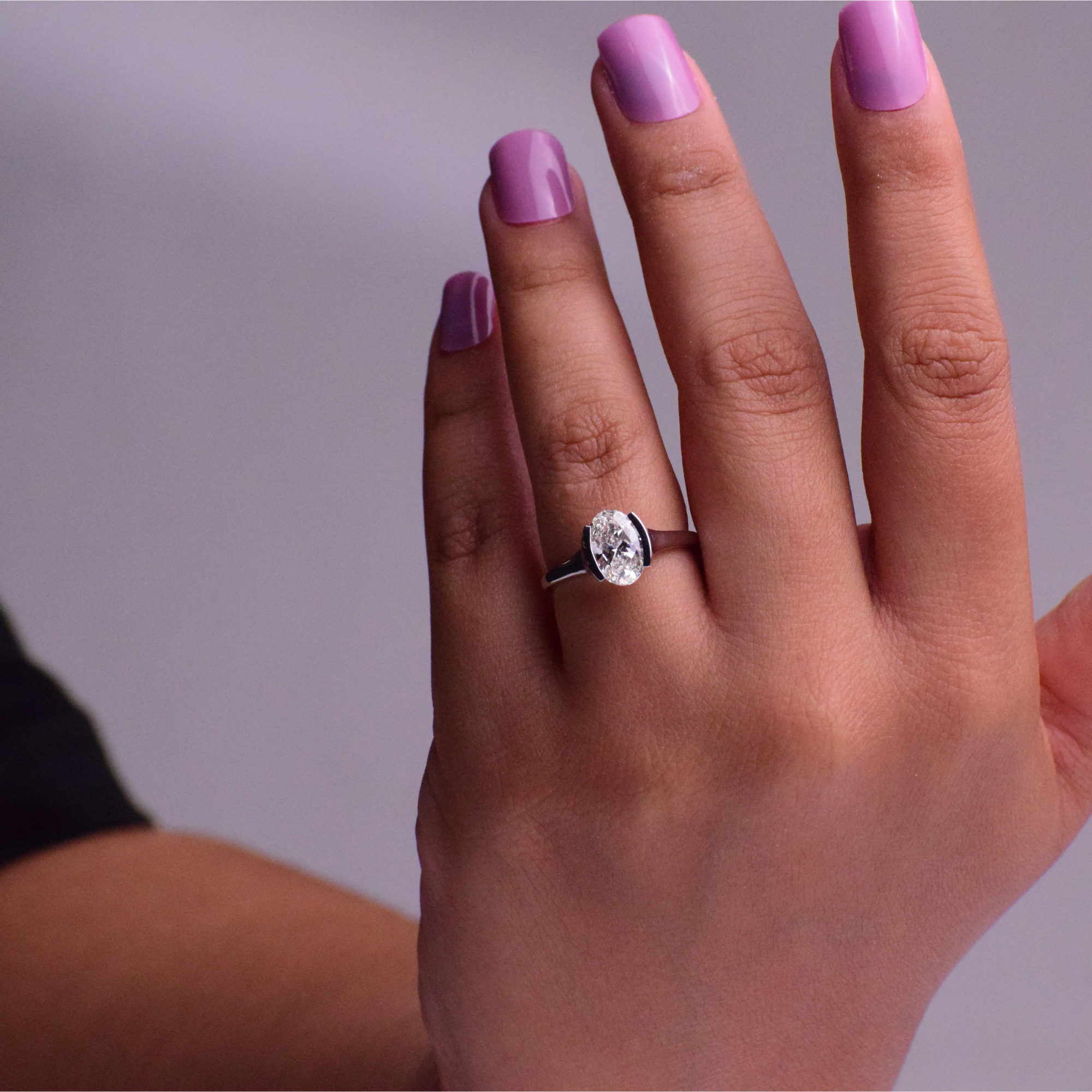 14k Gold Unique Oval Diamond Ring