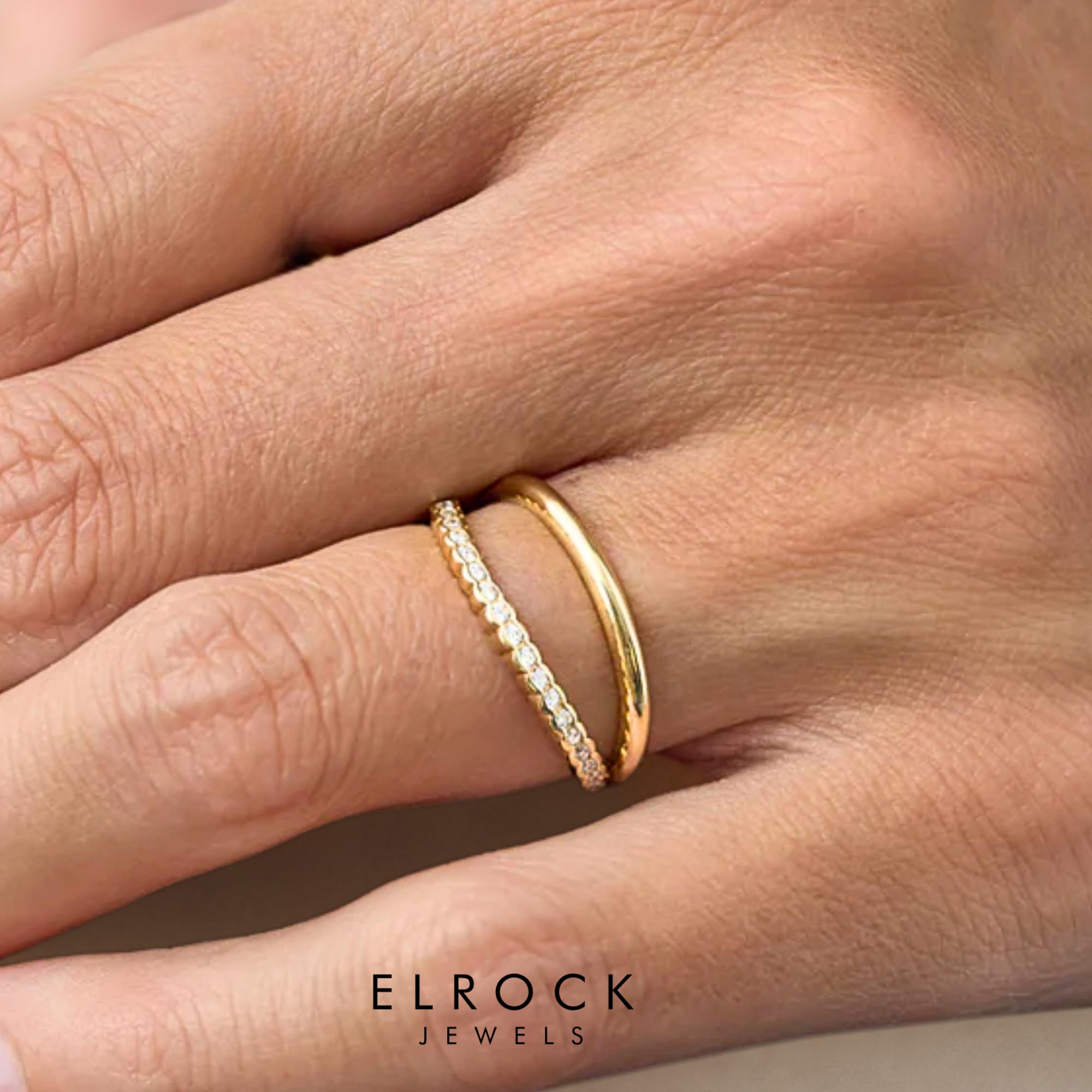 14K Gold 0.23 Ct Lab Grown Round Diamond Stacking Wedding Band