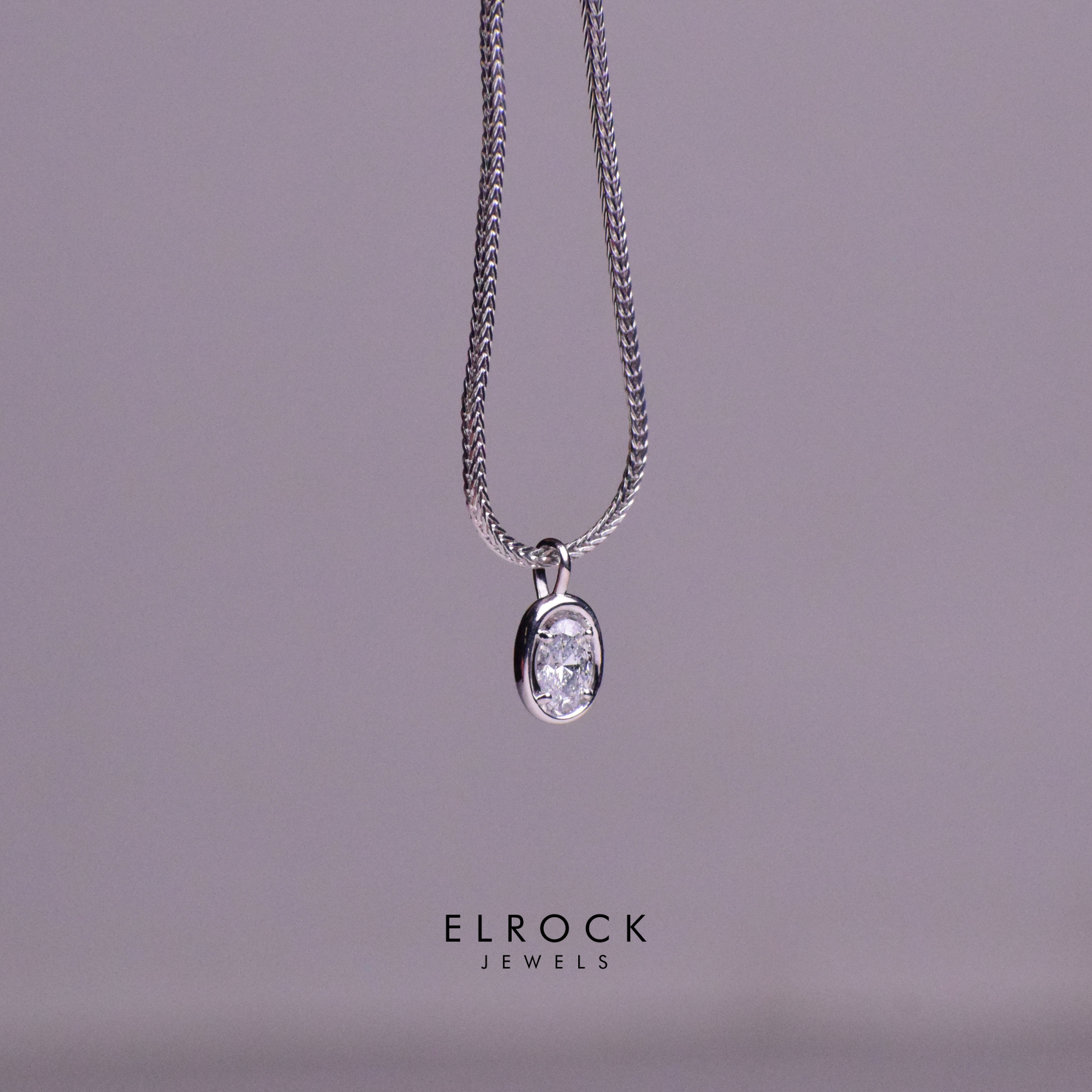 14K Solid Gold Necklace/ Diamond solitaire necklace / Diamond necklace