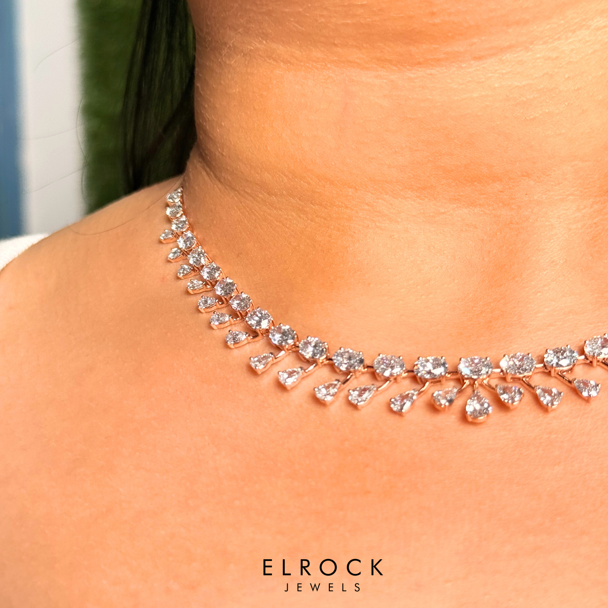 Oval & Pear Cut  Diamond Necklace