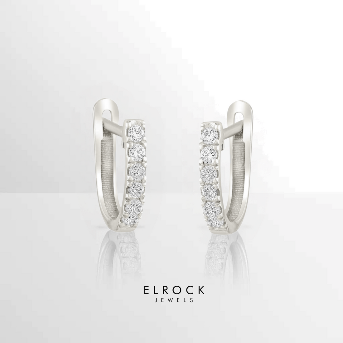 14k Solid Gold Diamond Huggie Earrings, Diamond Hoop Earrings, Mini Gold Hoop Earrings