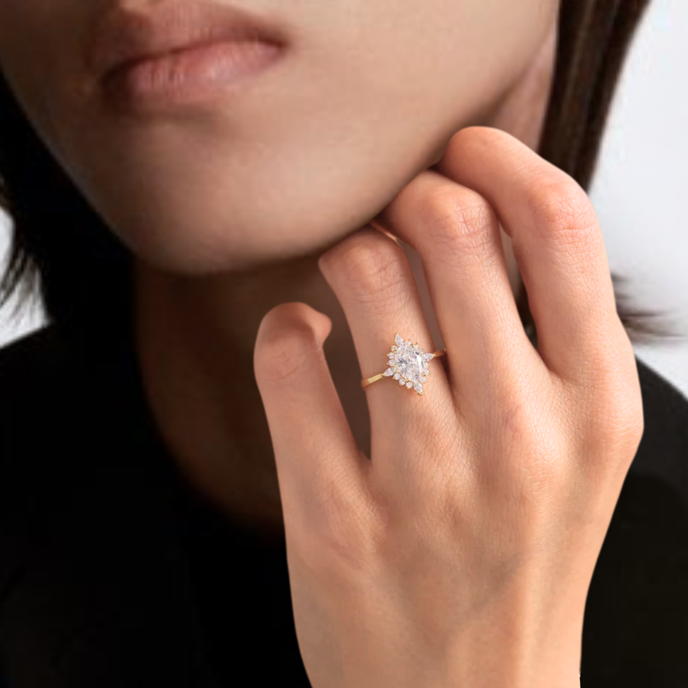 14K Gold Oval Lab Grown Engagement Ring | Vintage Style 1.23 Ct Lab Grown Ring