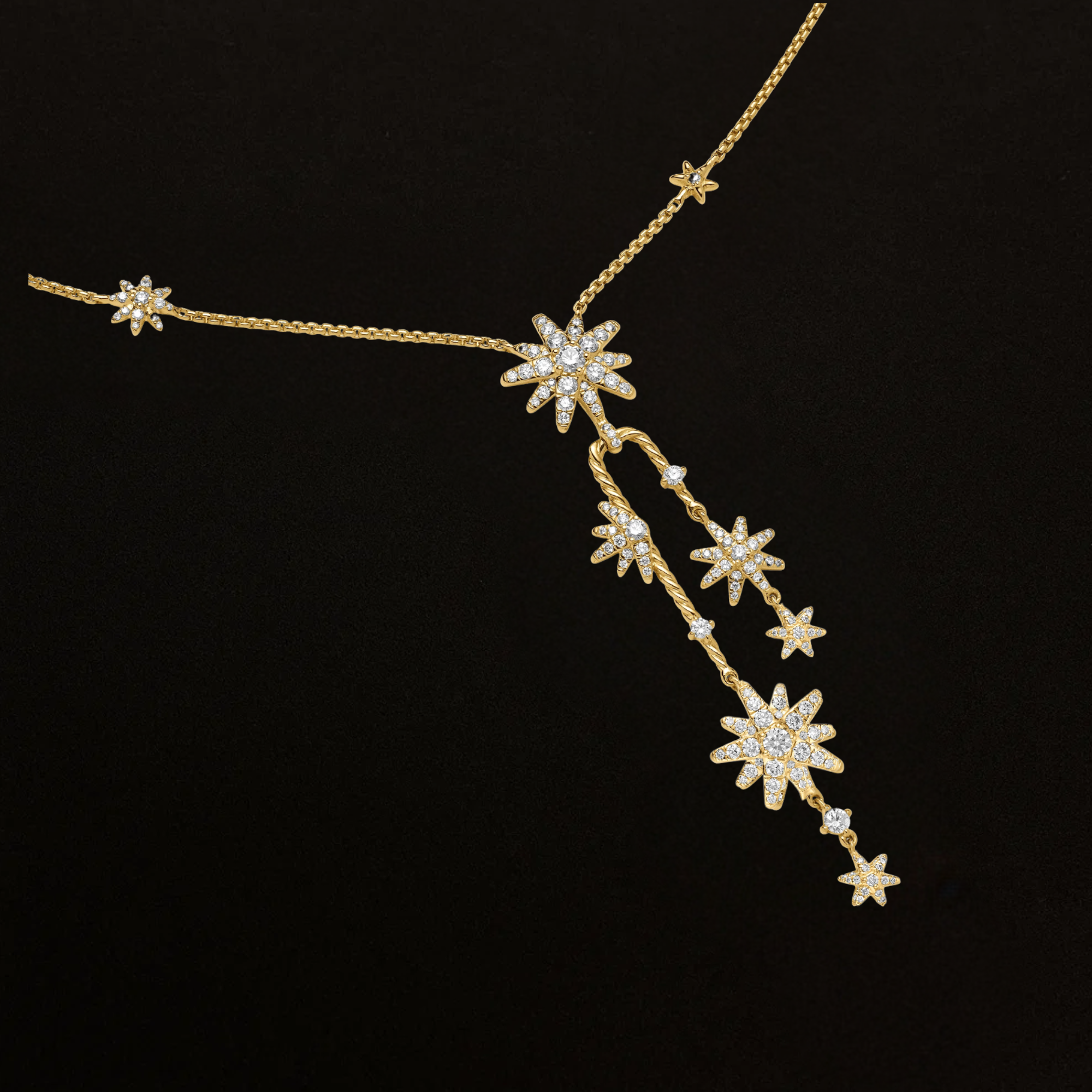 Star Lariat Necklace, Dainty Star Drop Necklace