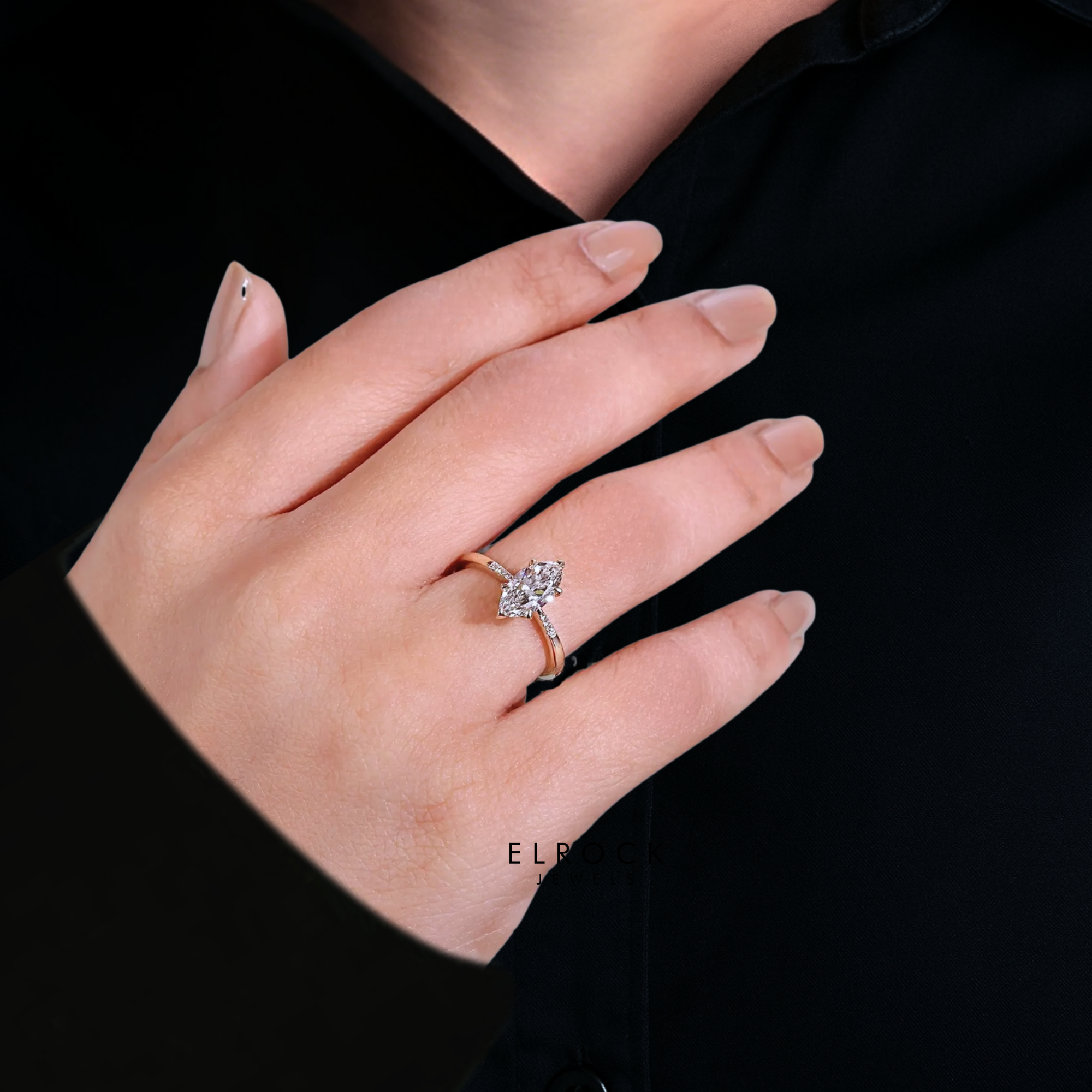 2 Carat Marquise Cut Lab Grown Diamond Engagement Ring