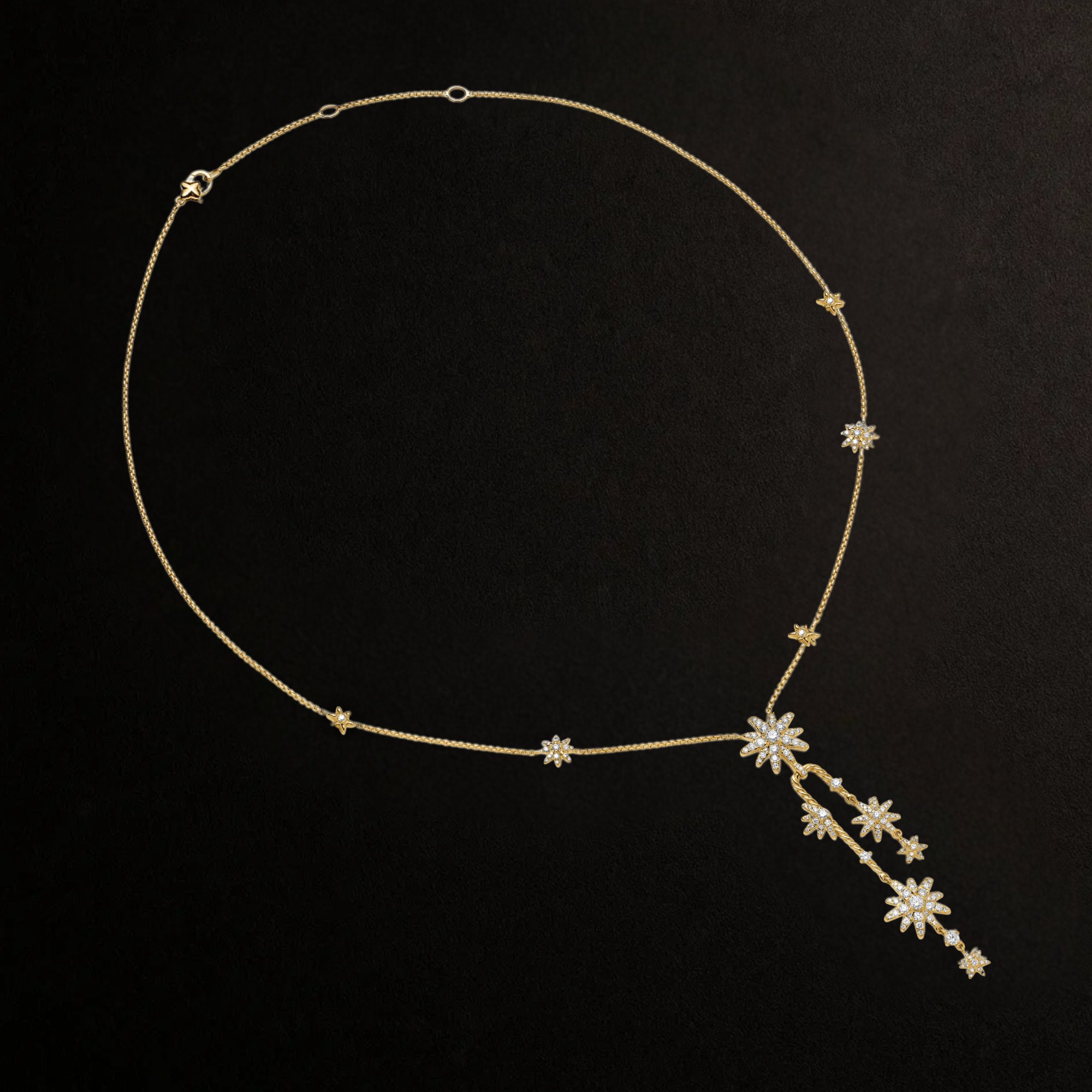  Star Lariat Necklace, Dainty Star Drop Necklace